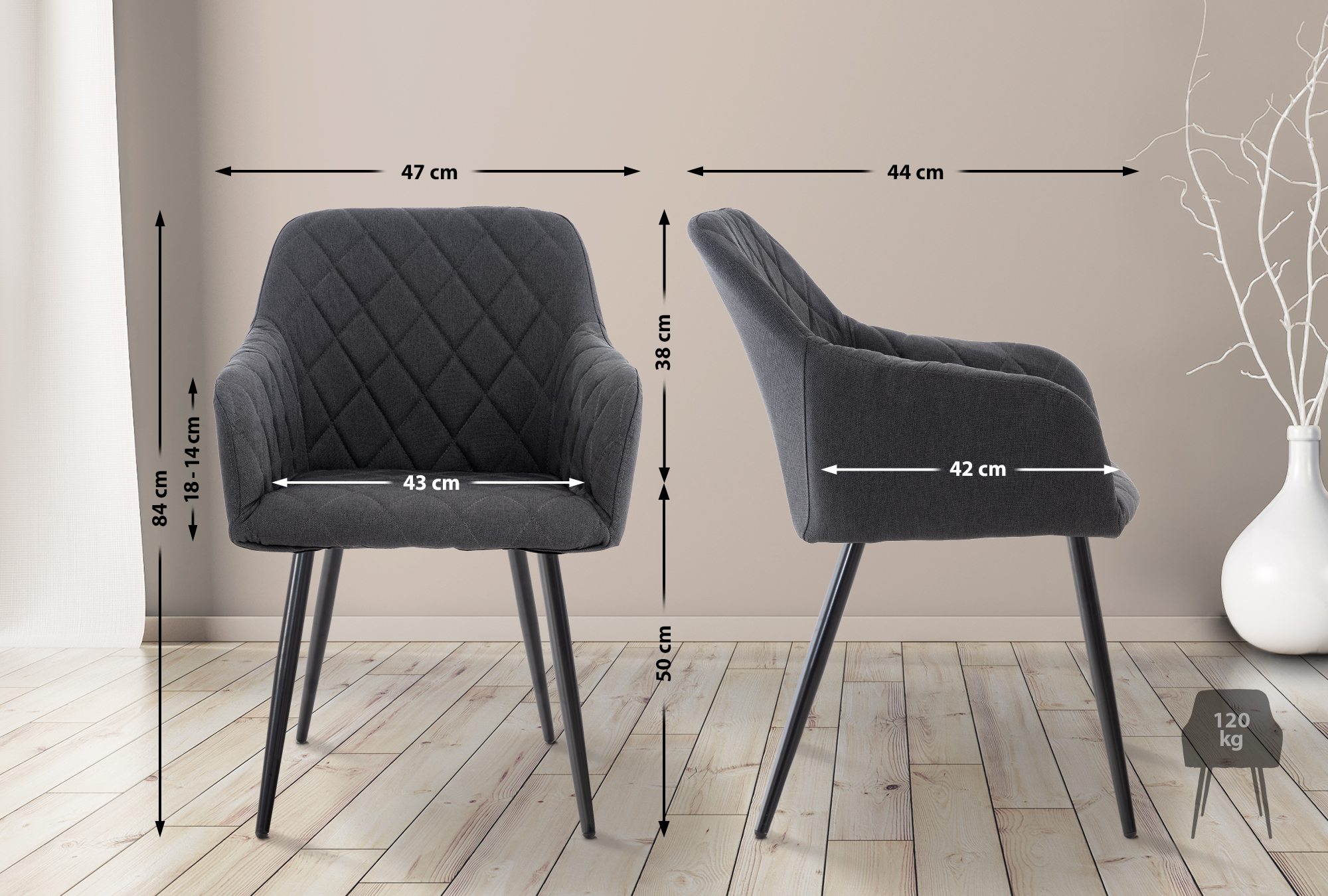 Set van 4 Eetkamerstoelen Shila