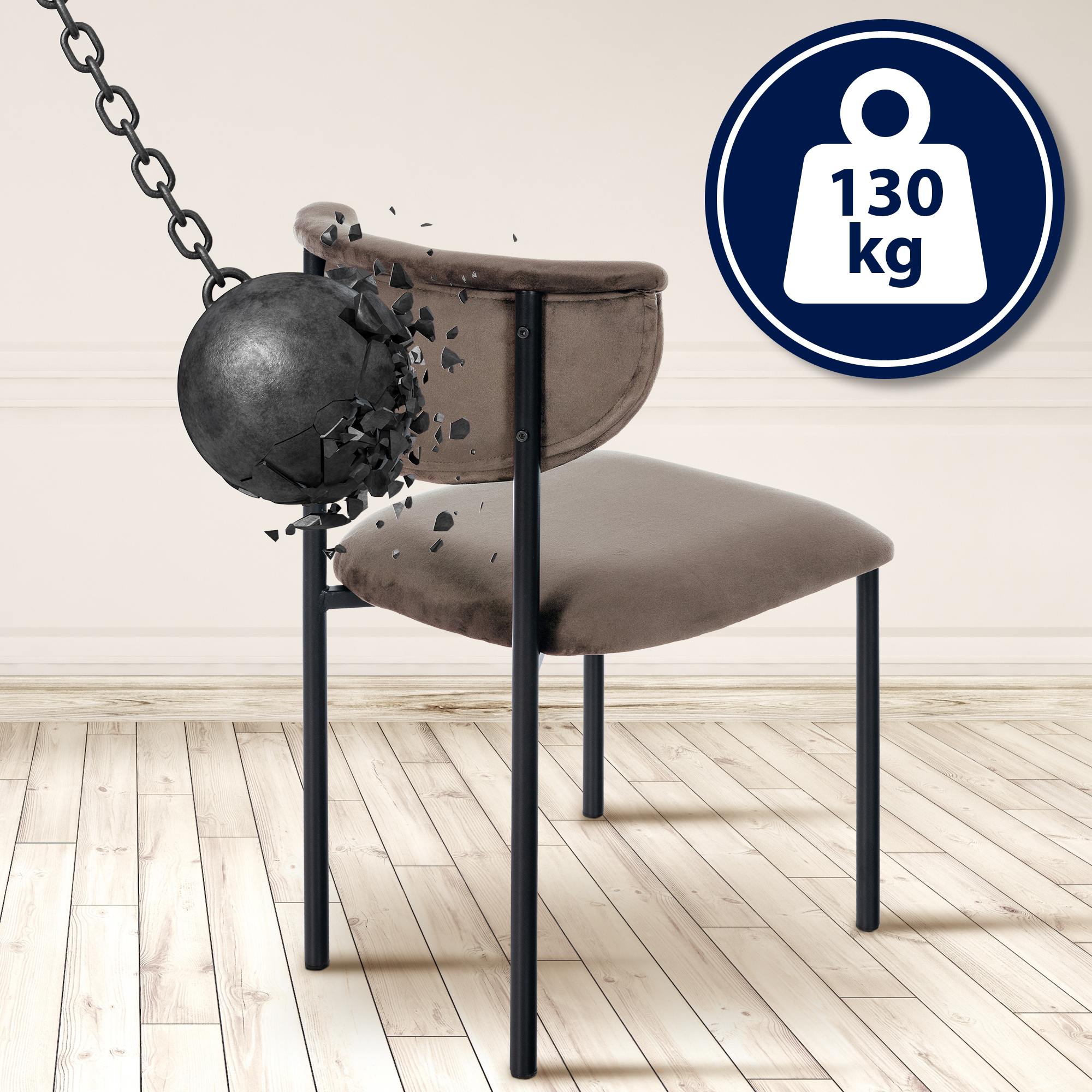Set van 2 eetkamerstoelen Gambell fluweel