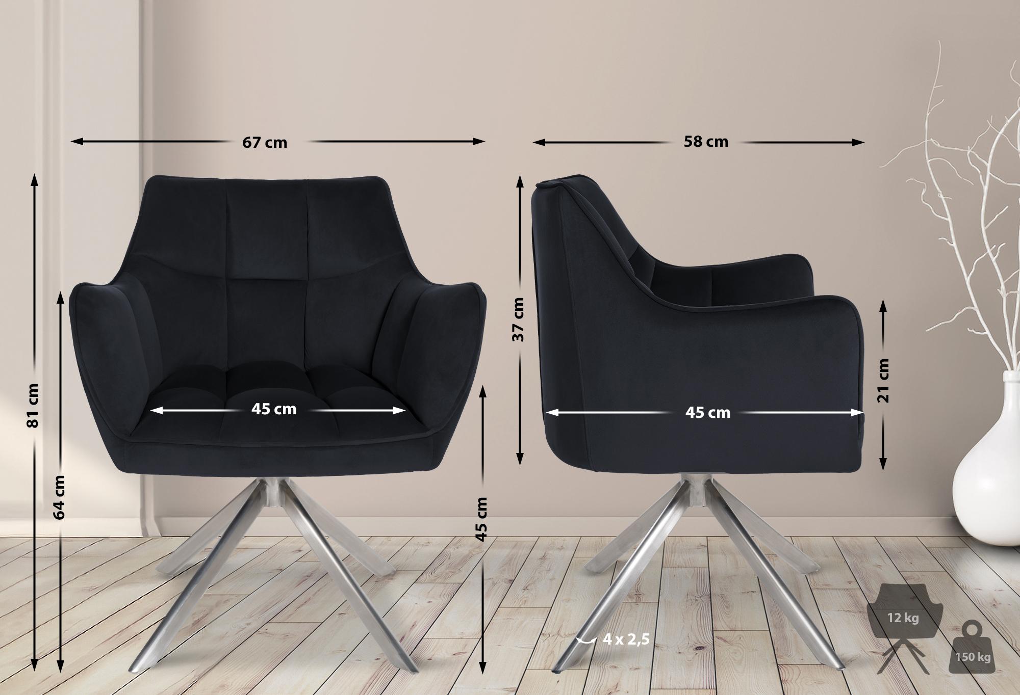 Eetkamerstoel Swing fluweel