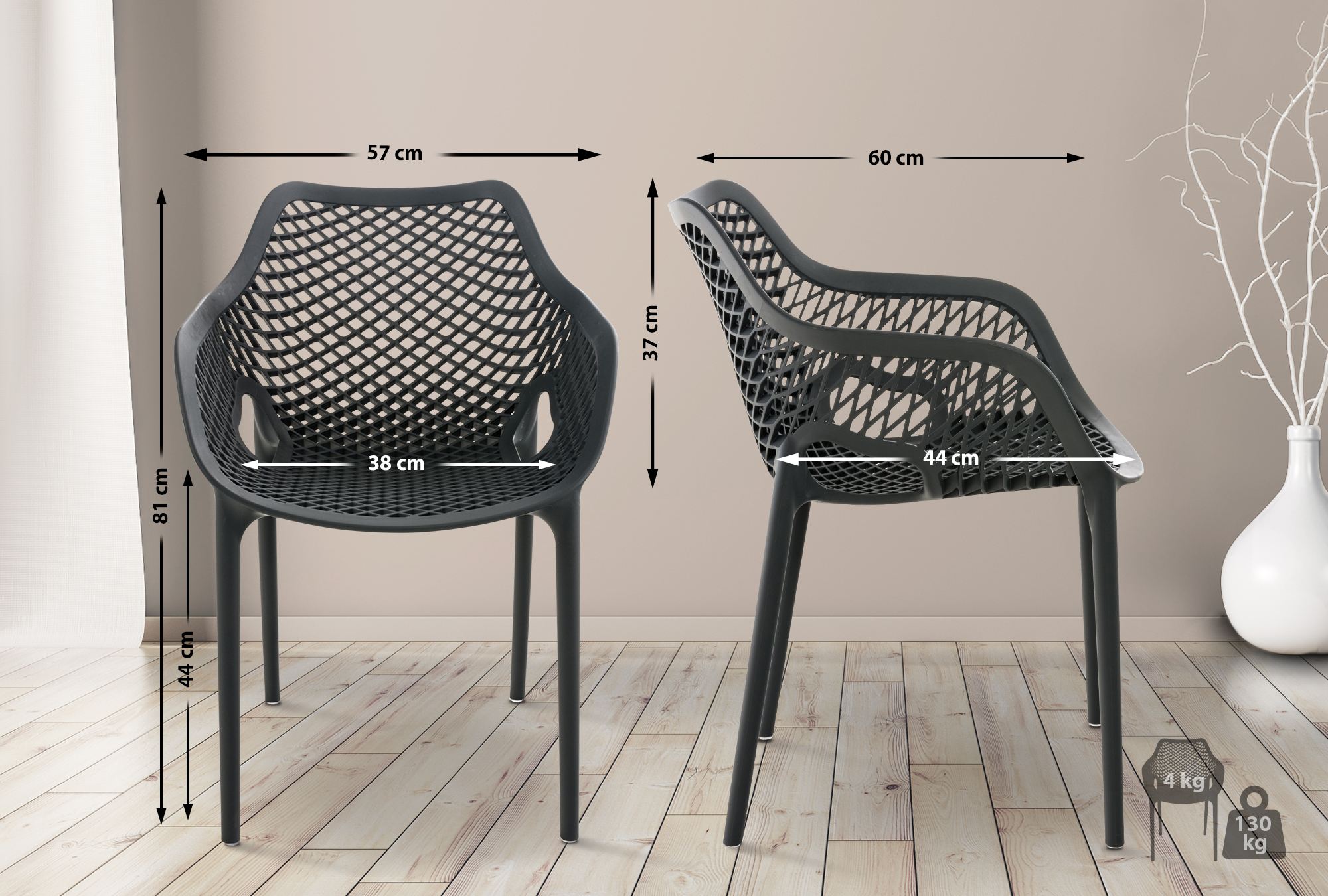 4-delige set stoelen Air XL