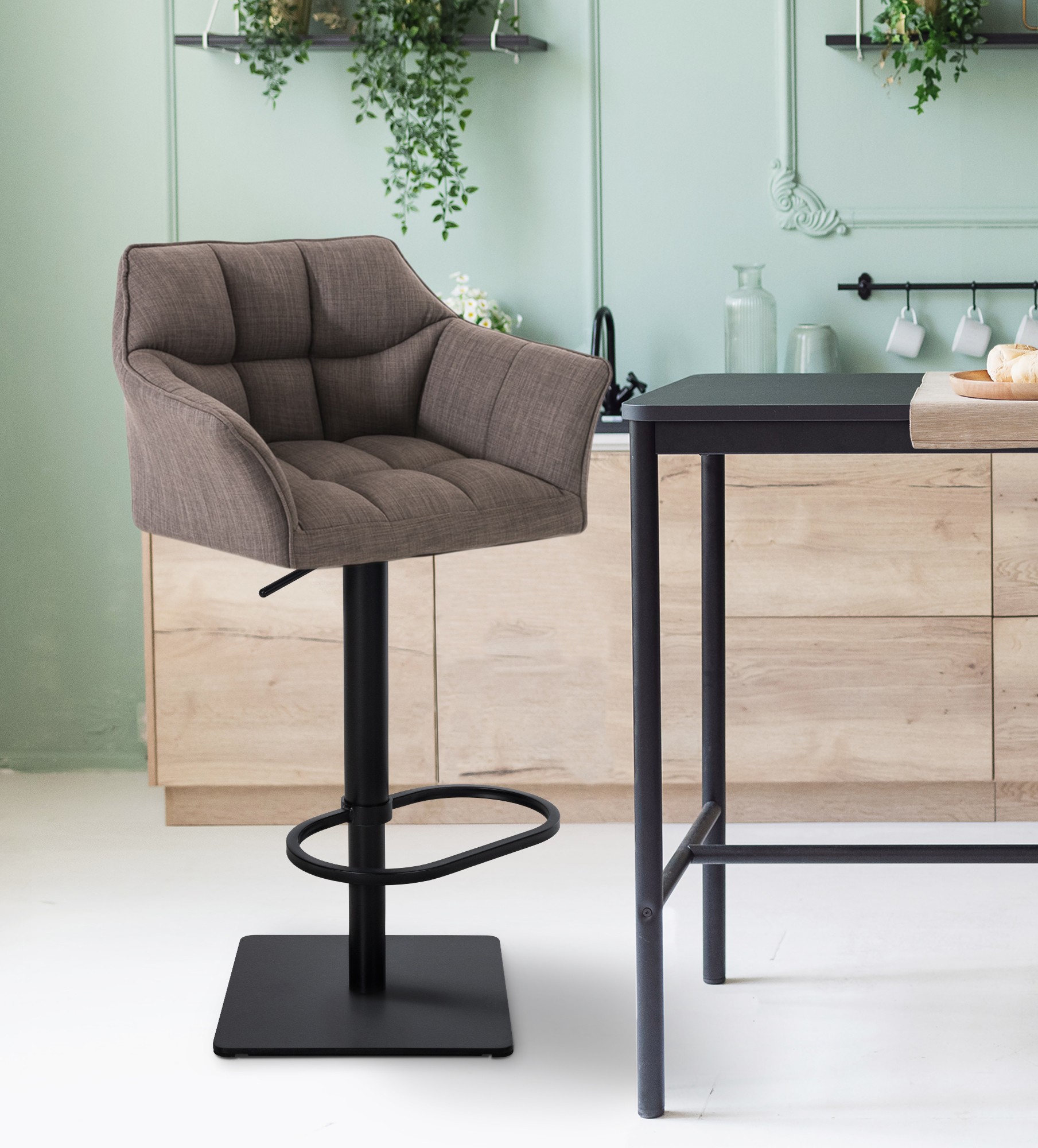 Barkruk Damaso met stoffen bekleding