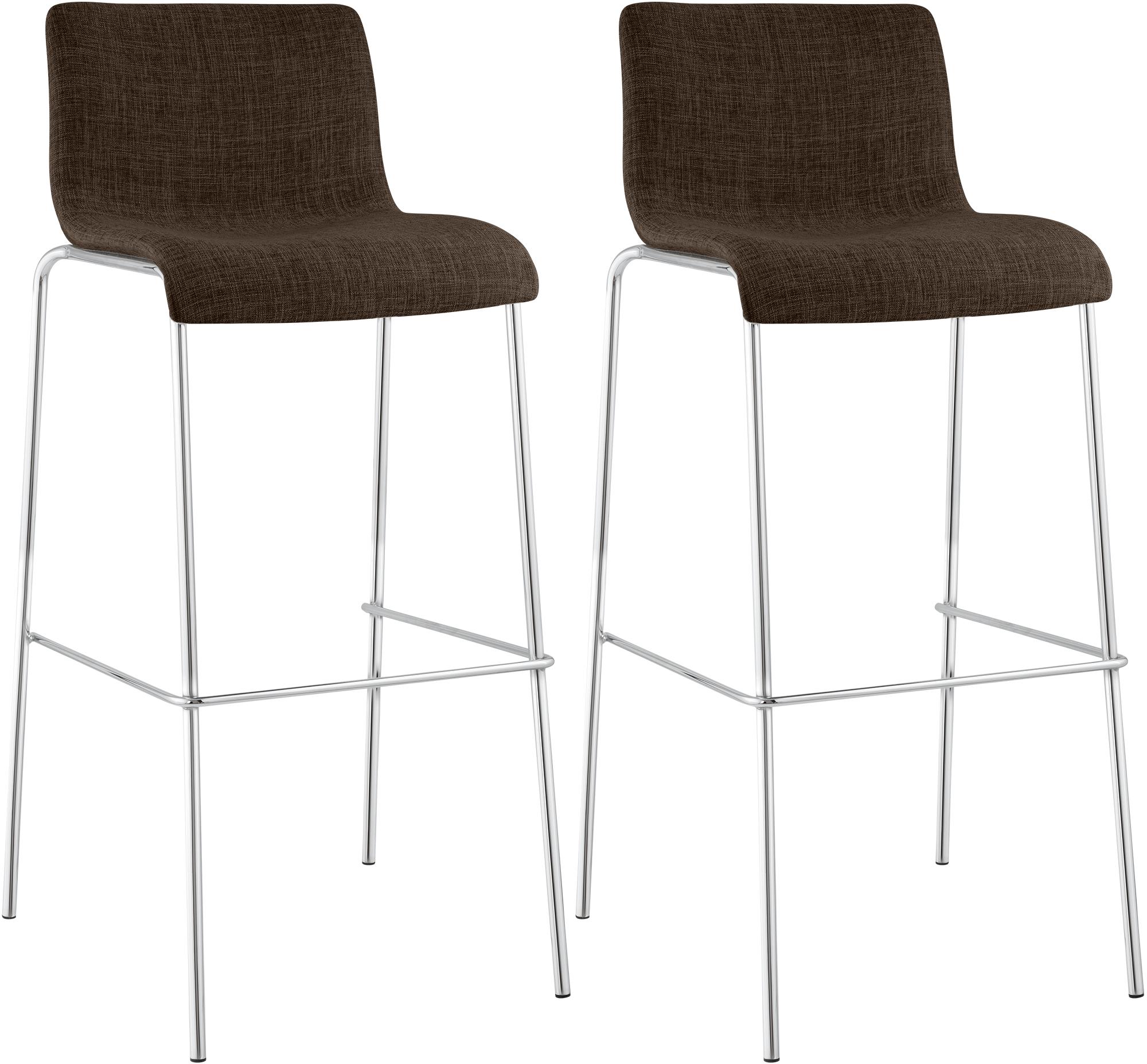 Set van 2 barstoelen Hover, stof, 4-poots onderstel