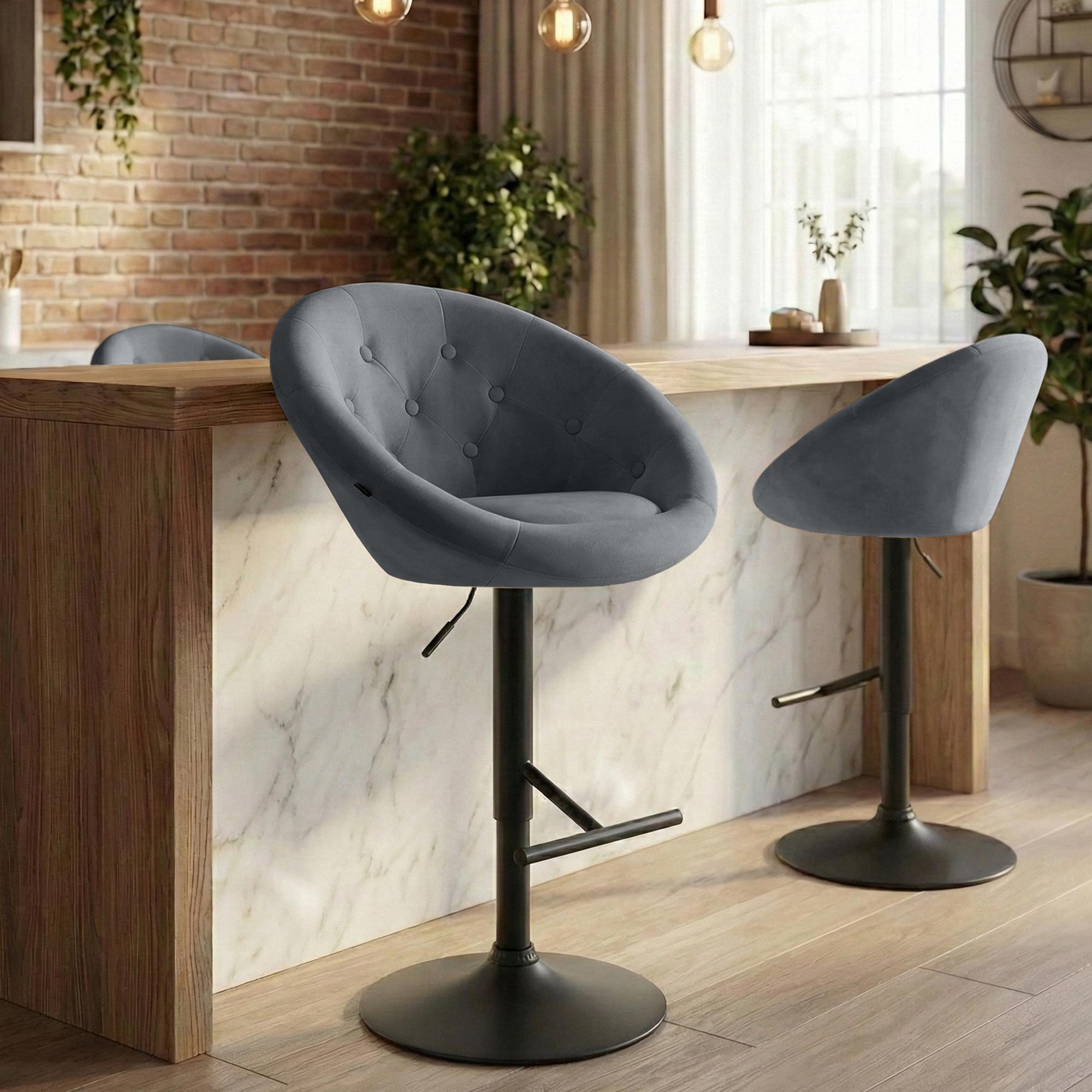 Barkruk London fluweel