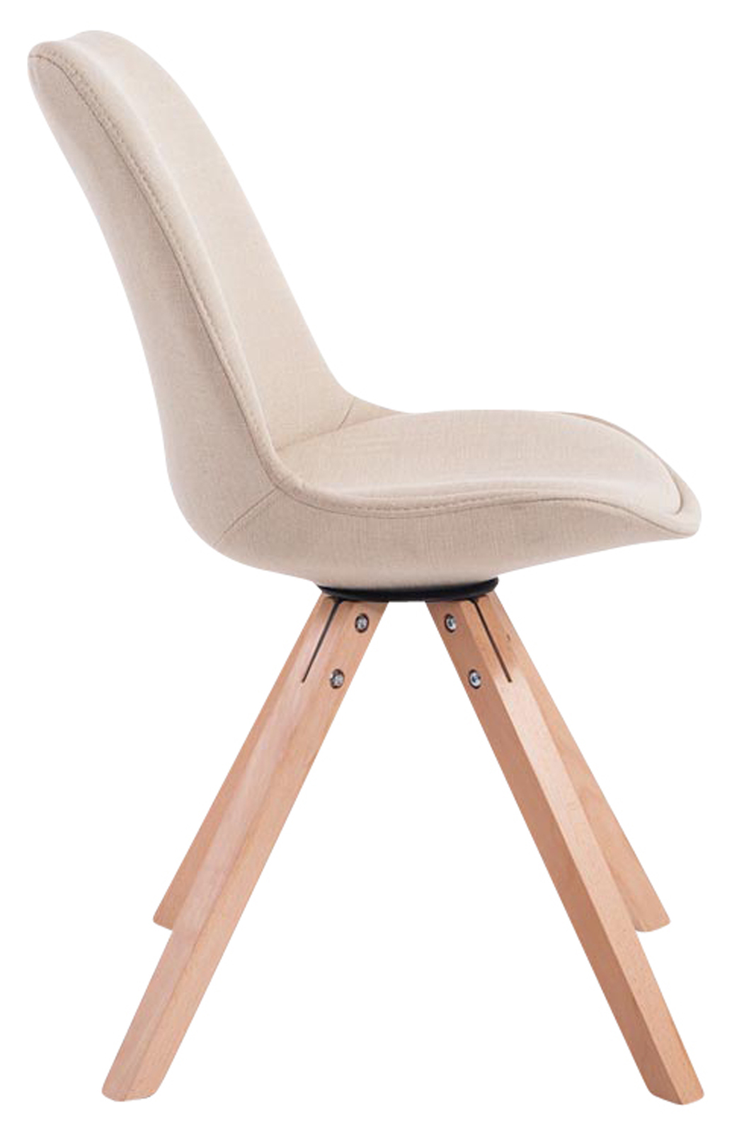 Set van 4 eetkamerstoelen Toulouse stof vierkant