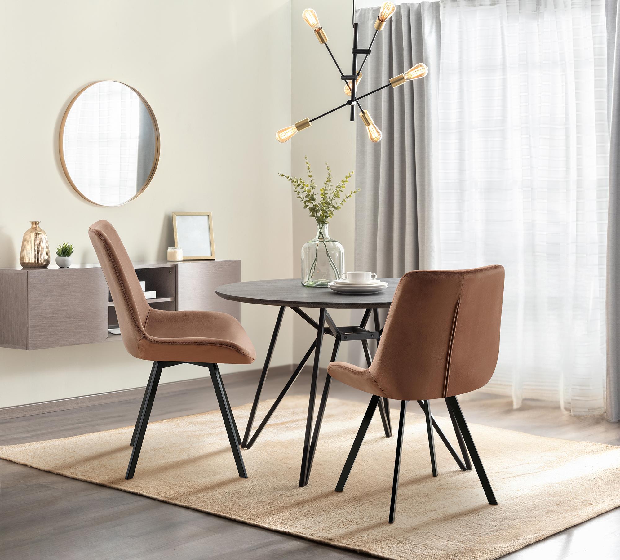 Set van 2 eetkamerstoelen Lewes fluweel