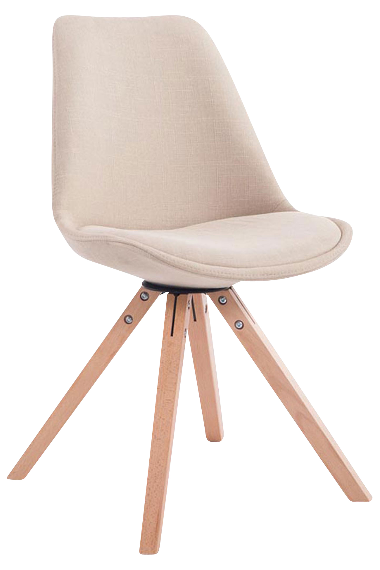 Set van 4 eetkamerstoelen Toulouse stof vierkant