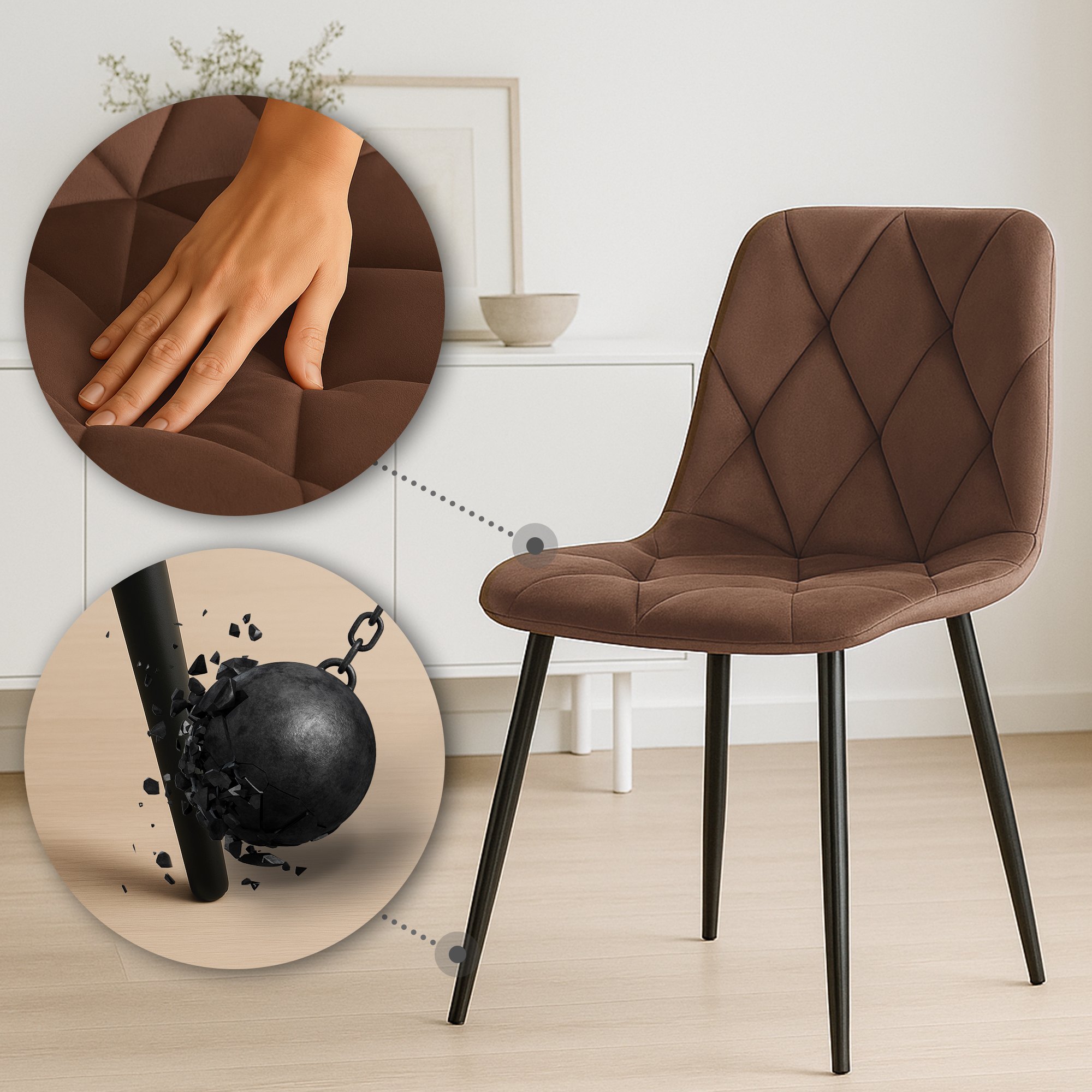 Set van 2 Eetkamerstoelen Clairton