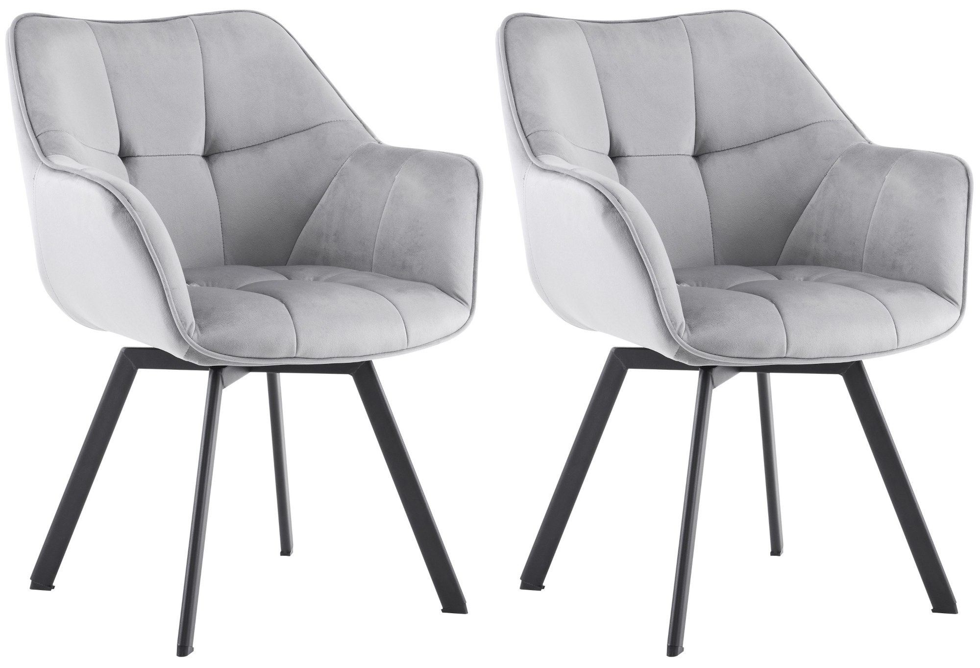 Set van 2 eetkamerstoelen Jordi fluweel