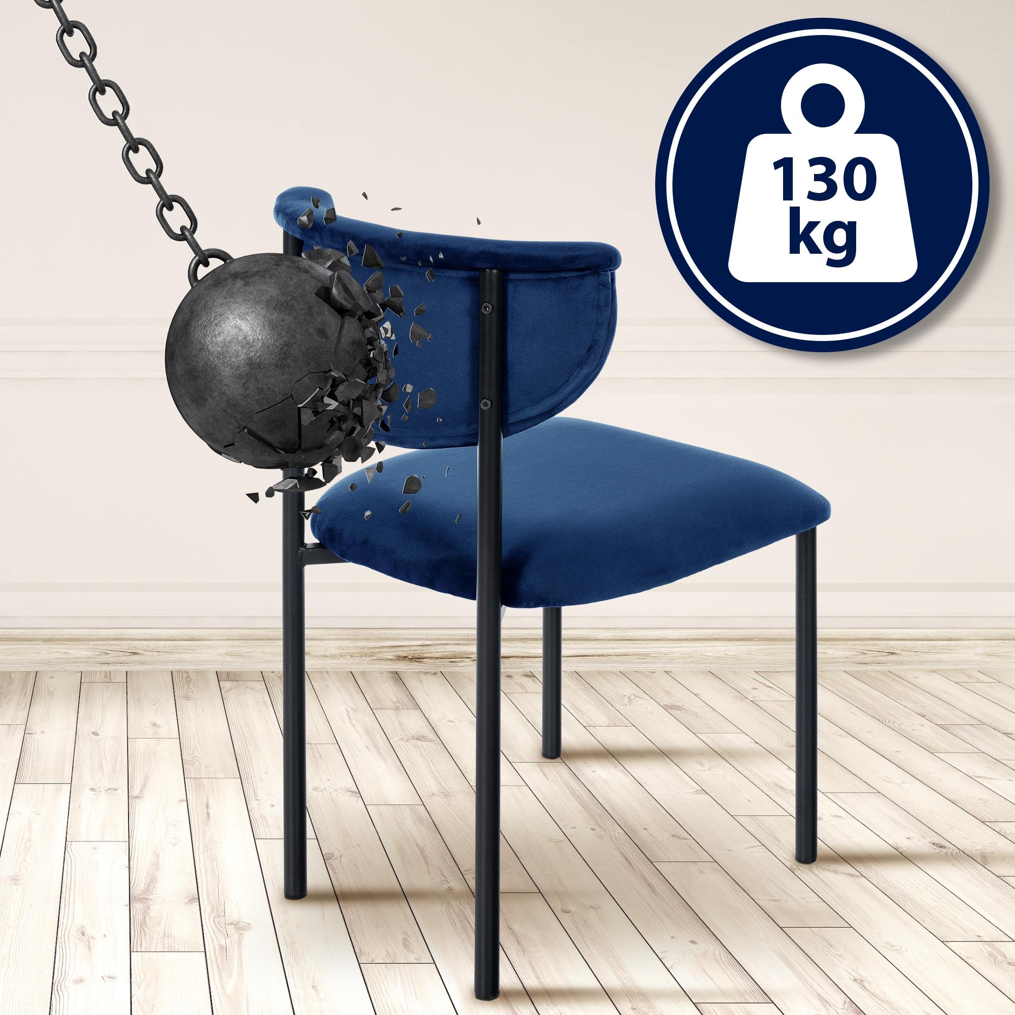 Set van 2 eetkamerstoelen Gambell fluweel
