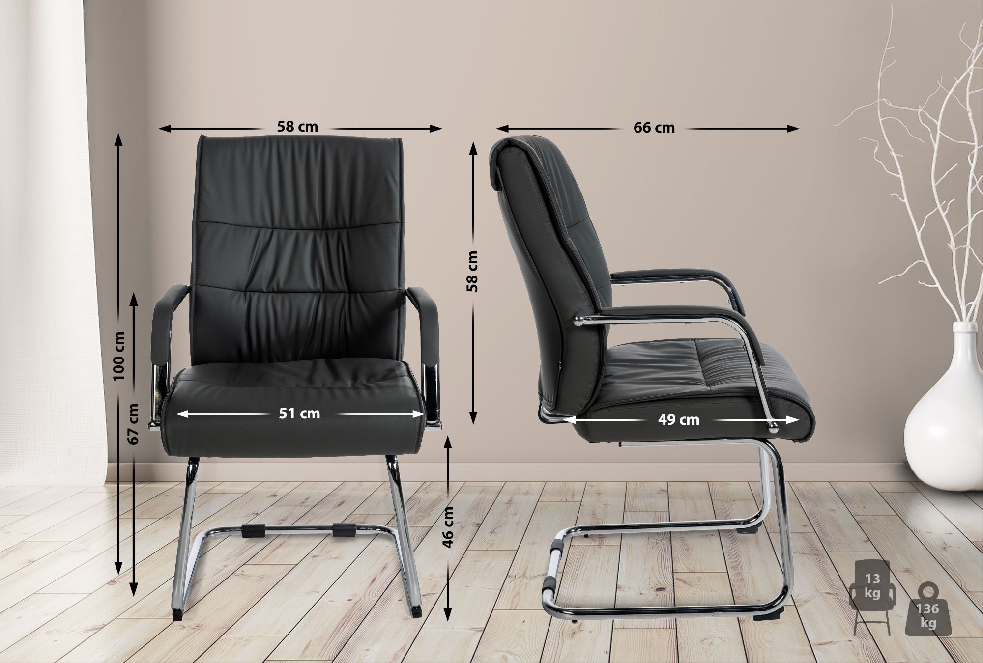 Set van 2 Eetkamerstoelen Sievert