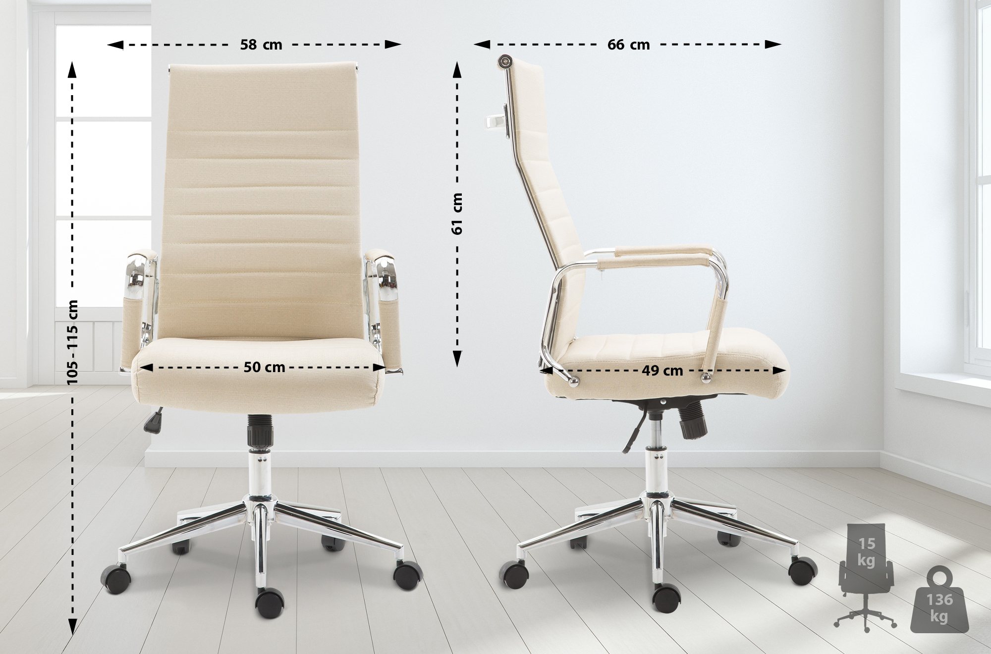 Bureaustoel Columbus Stof