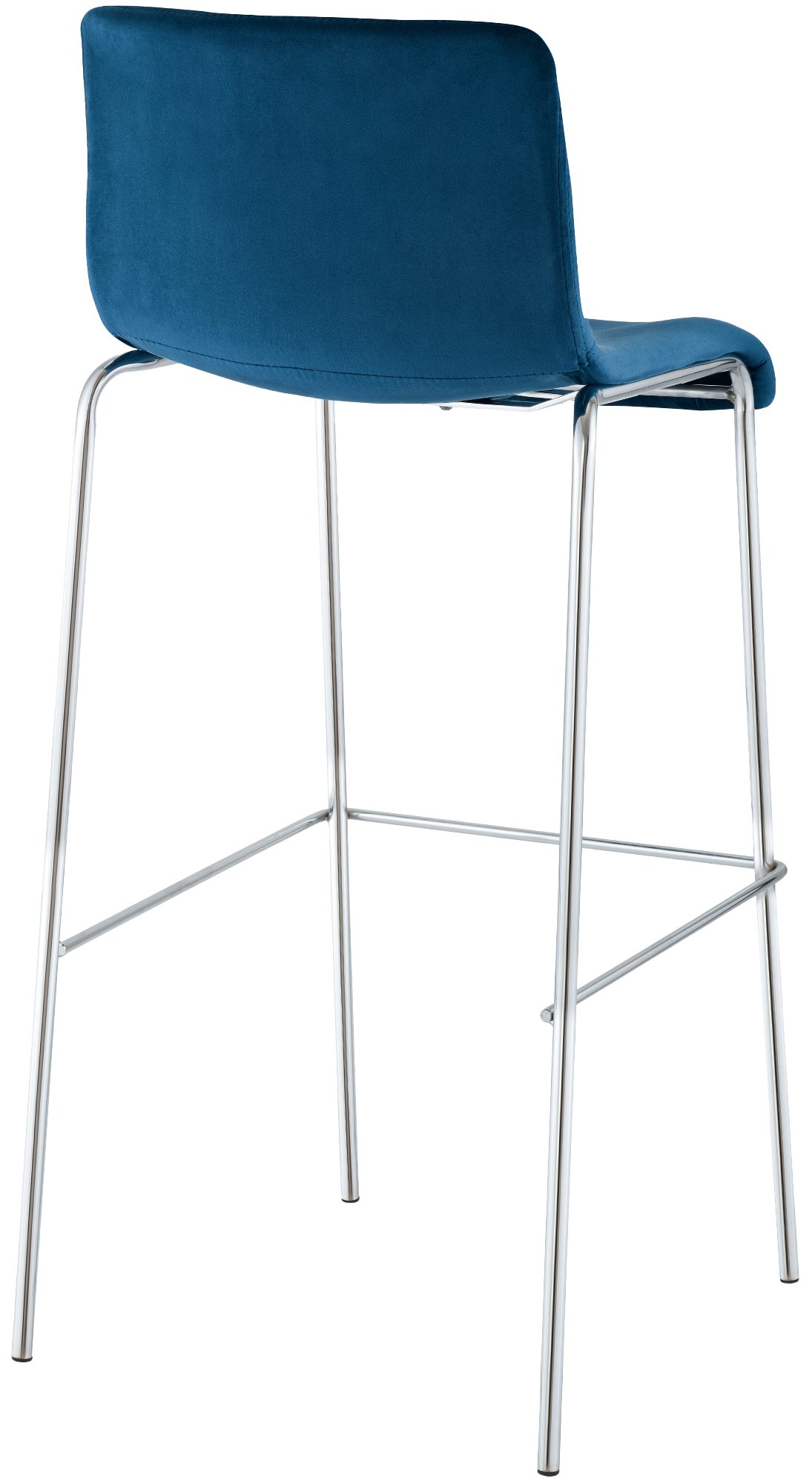 Barkruk Hover Fluweel Vierpoots frame Chroom