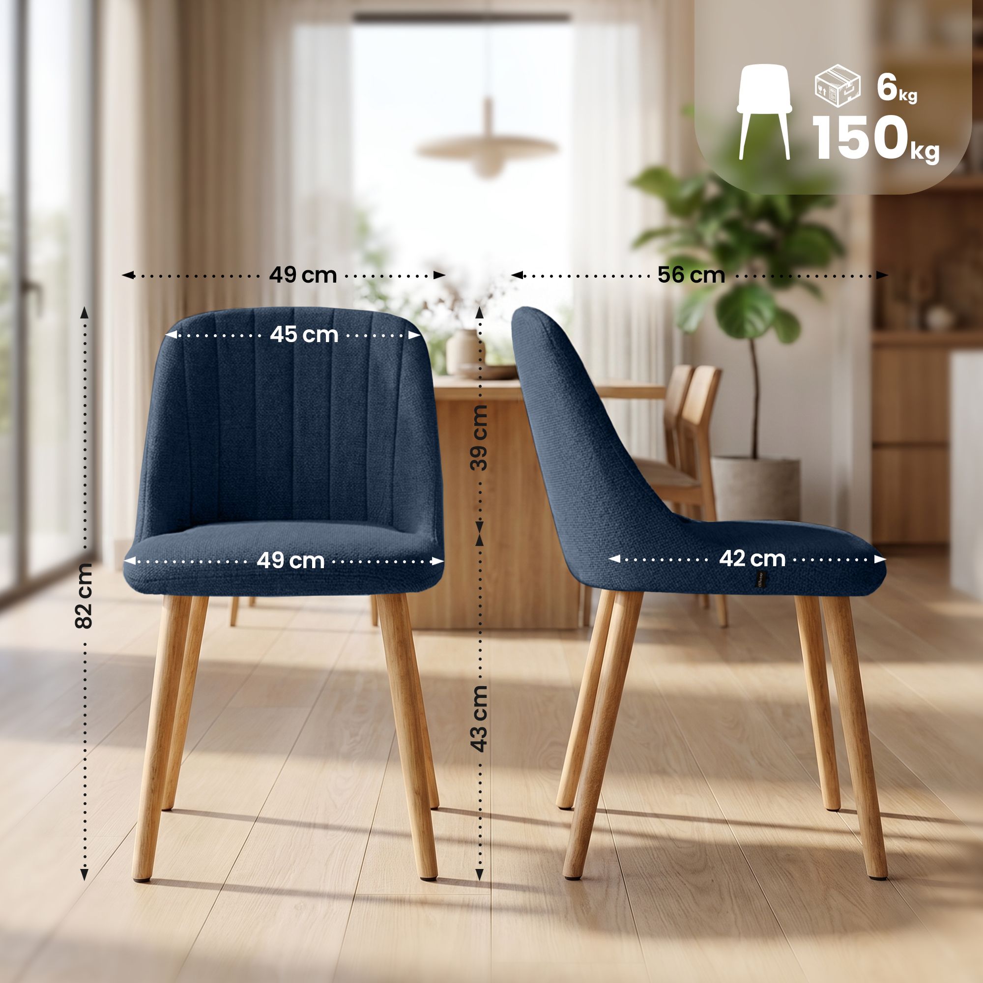 Eetkamerstoel Arie stof &ndash; comfortabel zitcomfort en stijlvol design voor elke eethoek