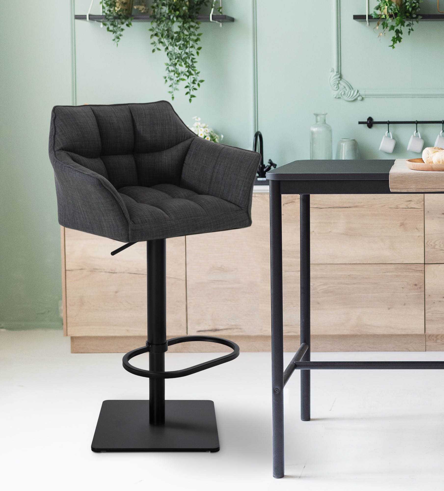 Barkruk Damaso met stoffen bekleding