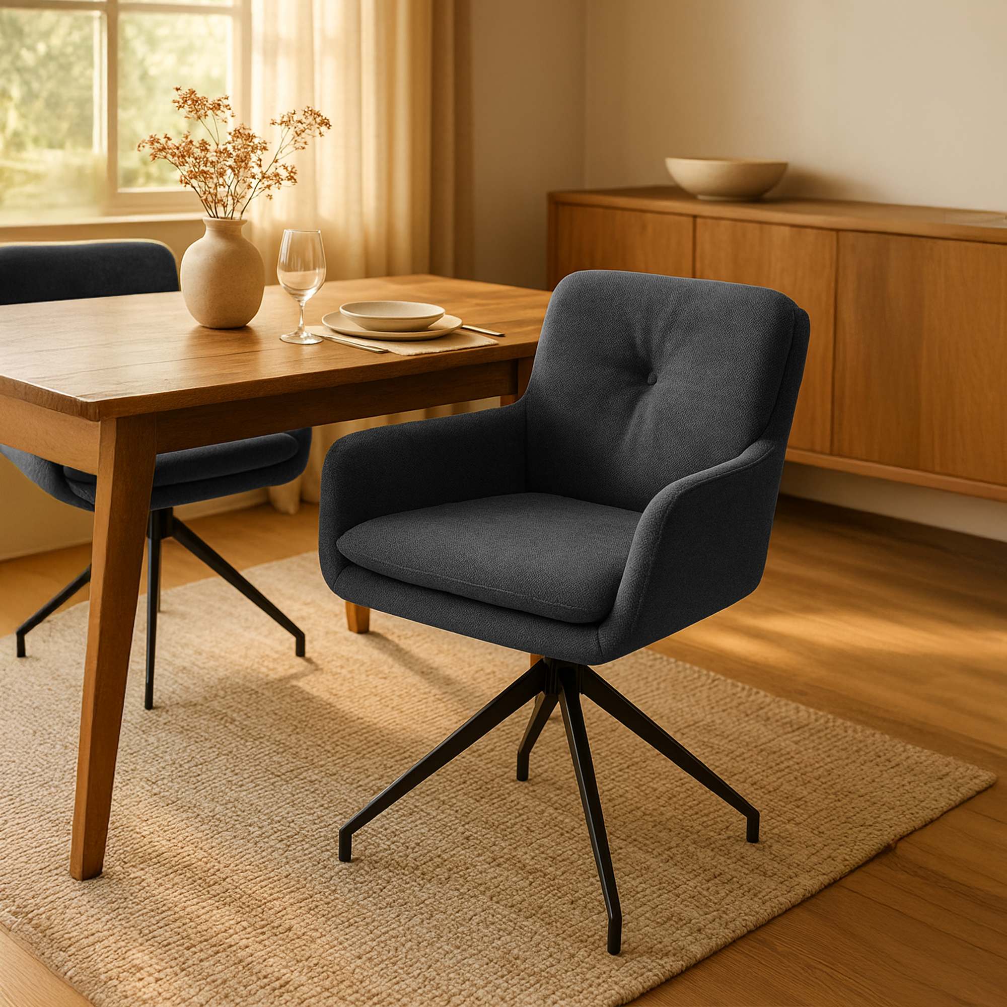 Set van 2 eetkamerstoelen Pickett stof
