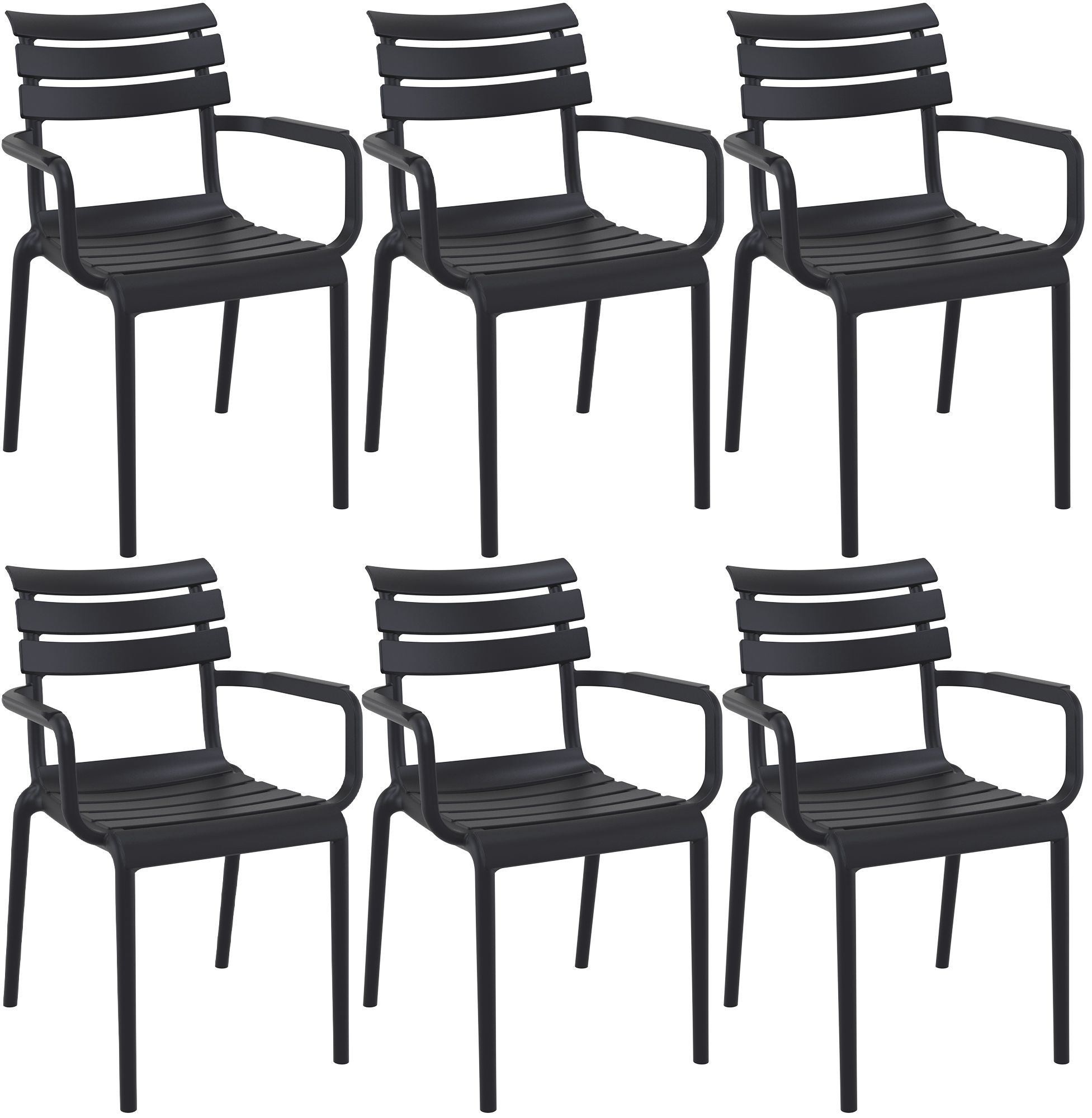 Set van 6 tuinstoelen Paris