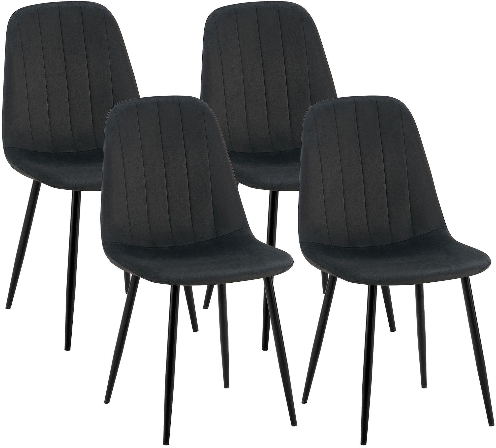 Set van 4 eetkamerstoelen Baxter, fluweel/velours