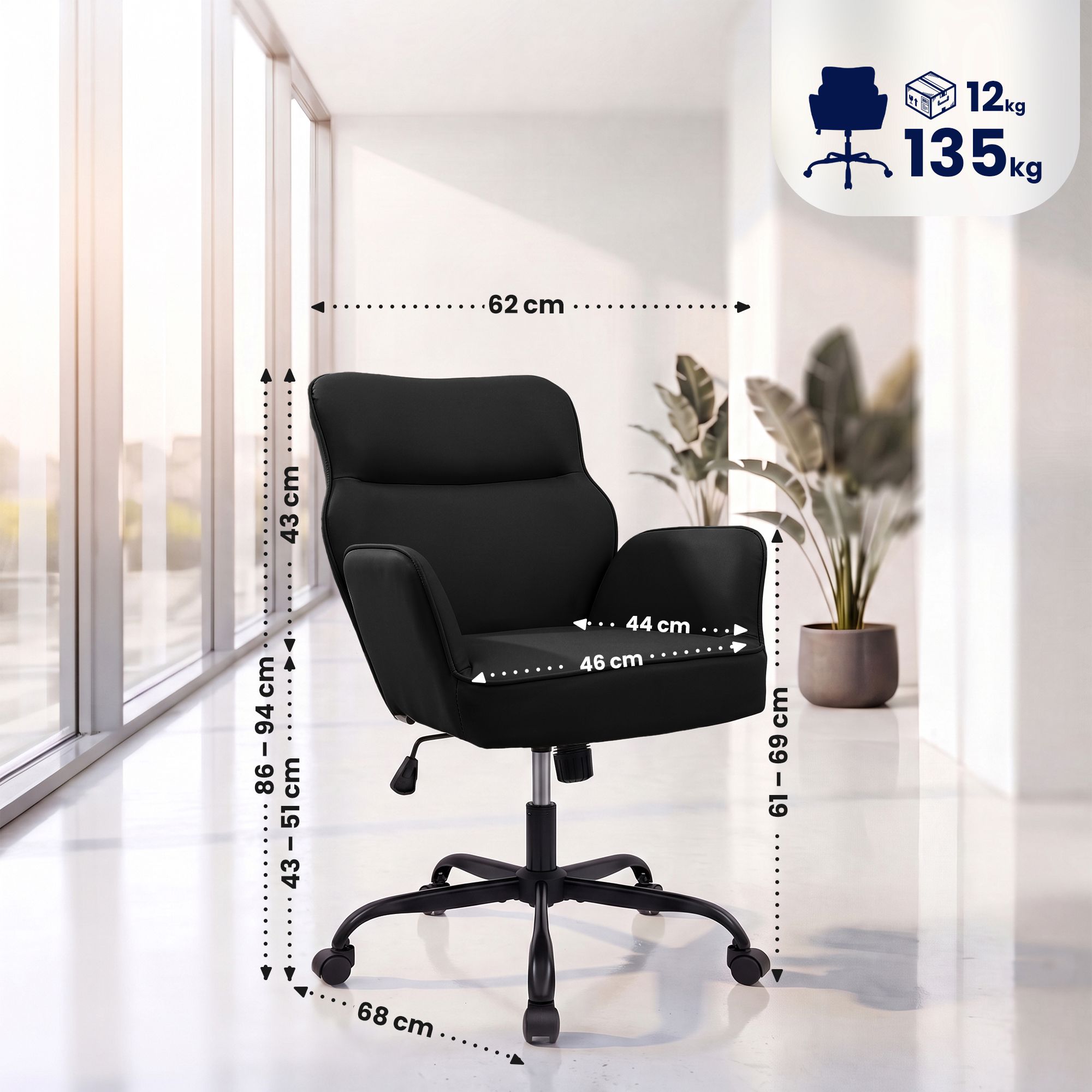 Bureaustoel Amado lederlook