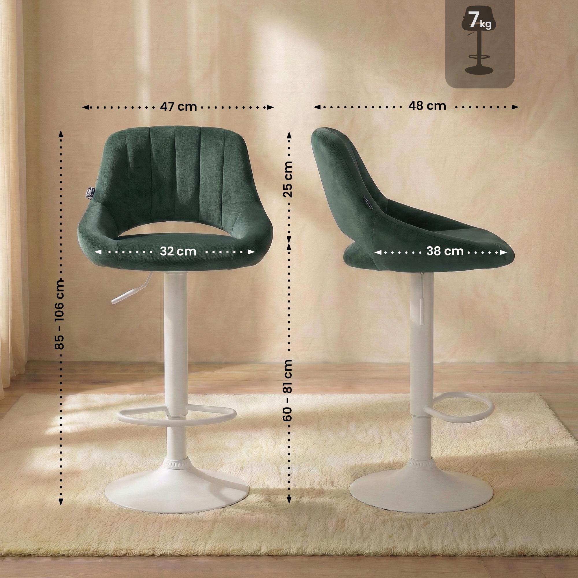 Set van 2 Barkrukken Milet Fluweel