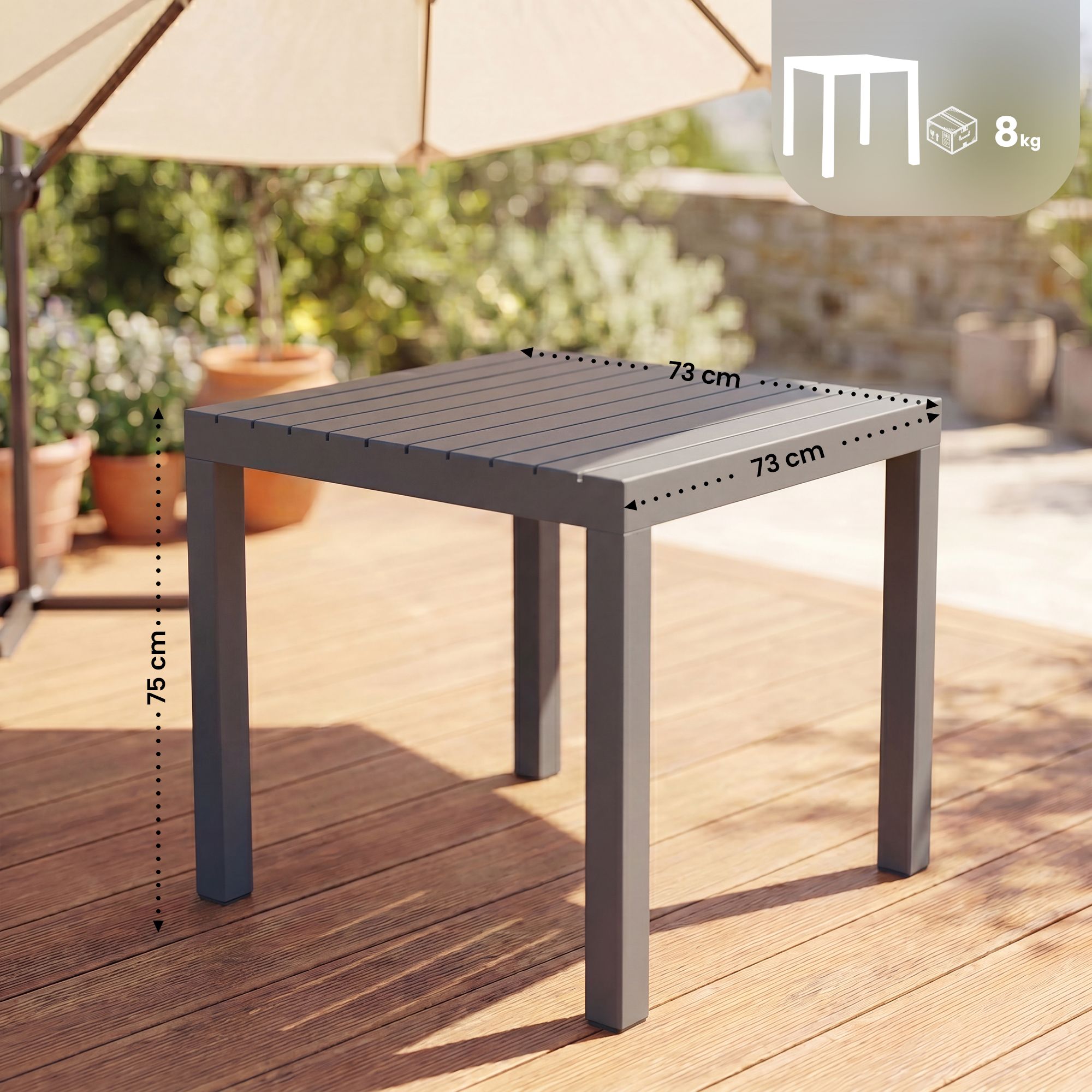Tuintafel Kato 73 x 73 cm