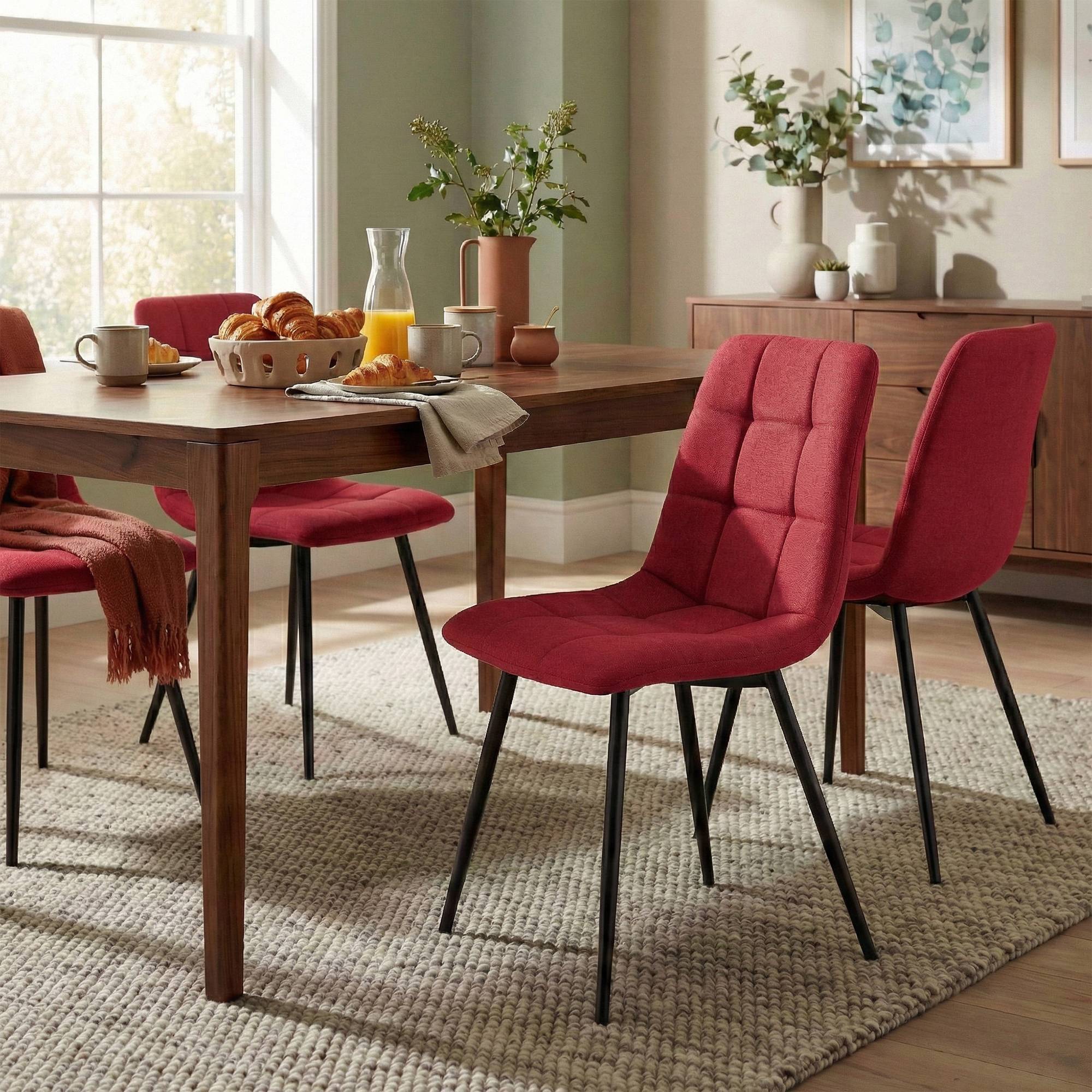 Set van 4 eetkamerstoelen Antibes stof