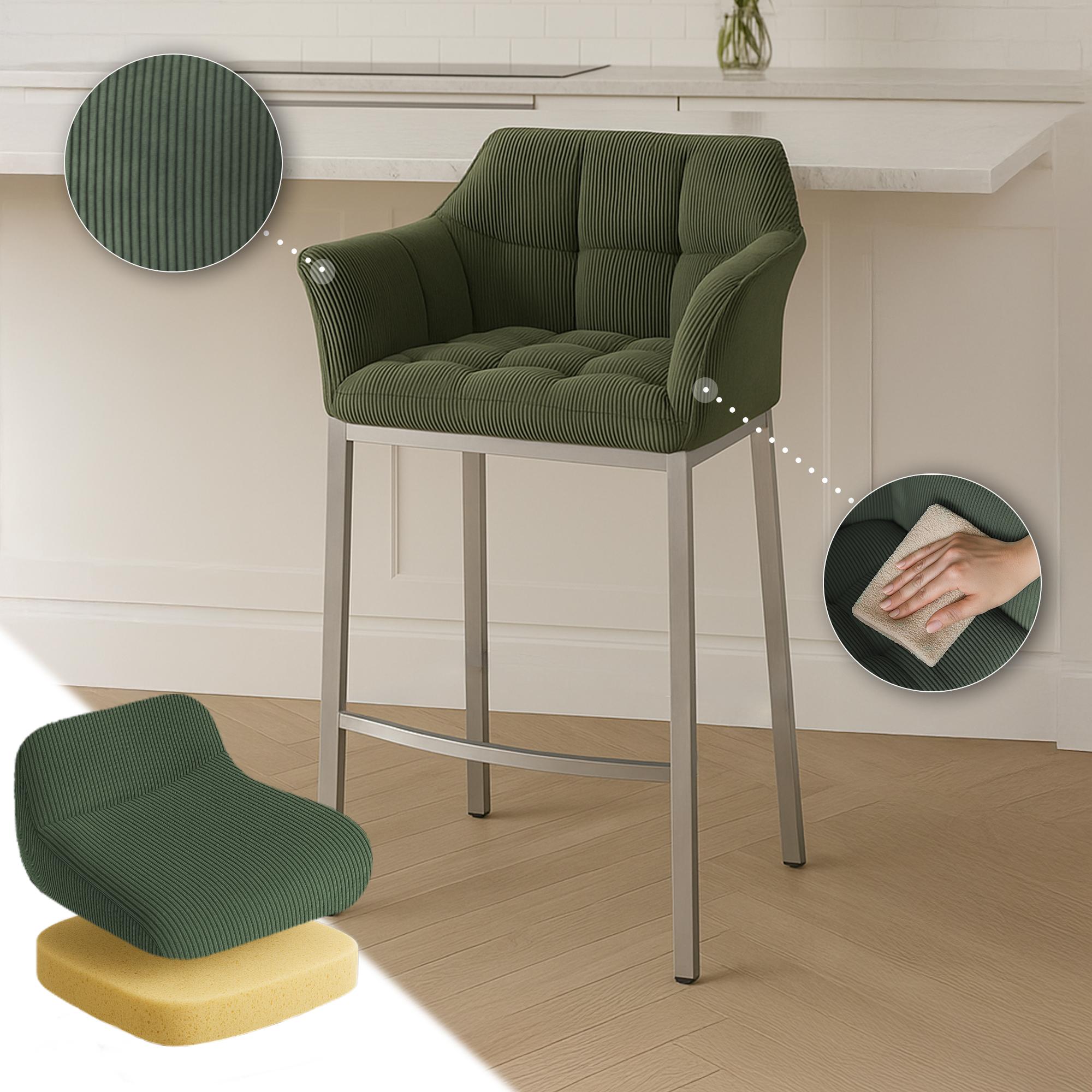 Barkruk Damaso Cord met Vierpootsframe