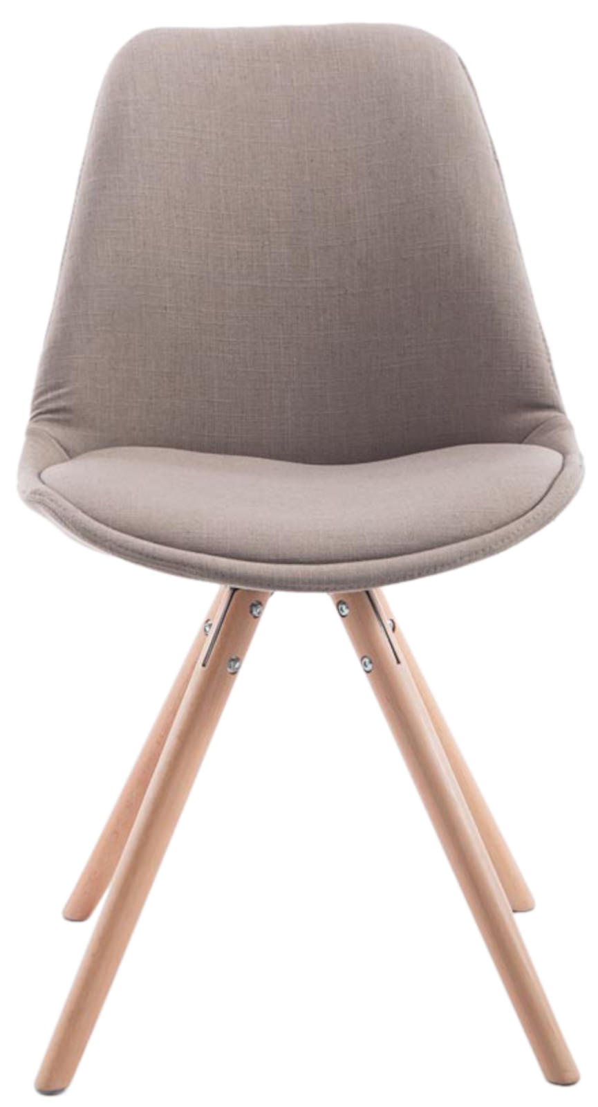 Set van 4 eetkamerstoelen Toulouse stof rond