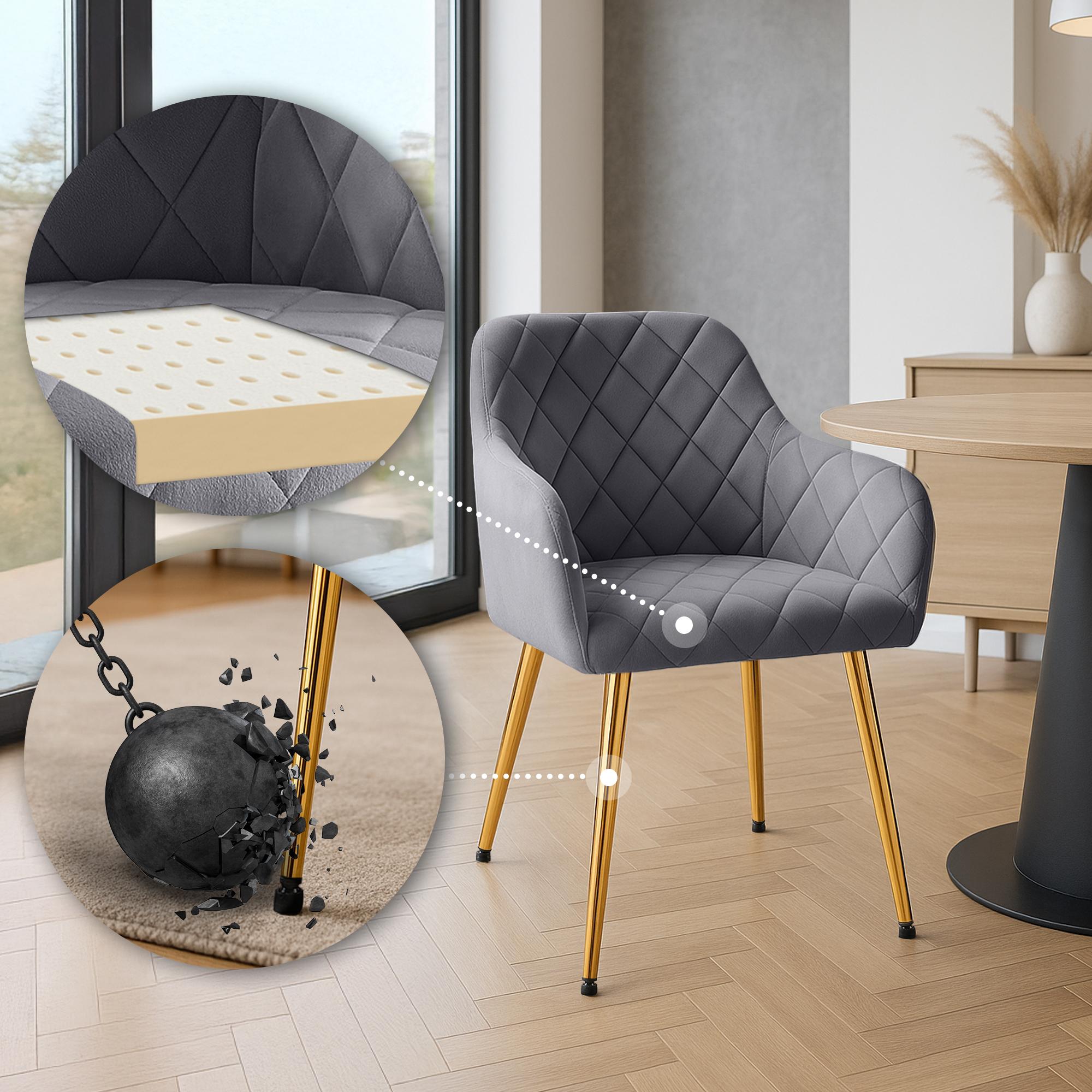 Set van 2 eetkamerstoelen Monett fluweel