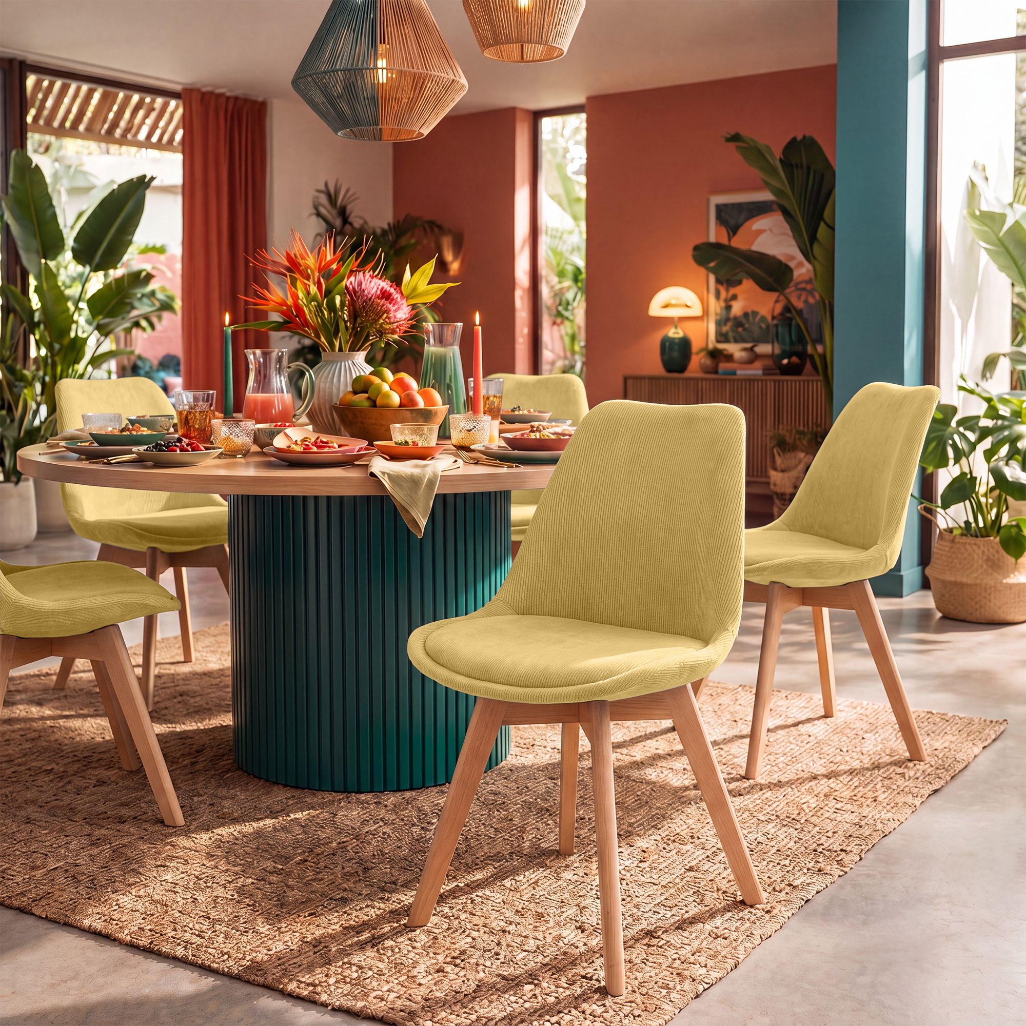 4-delige set Linares eetkamerstoelen