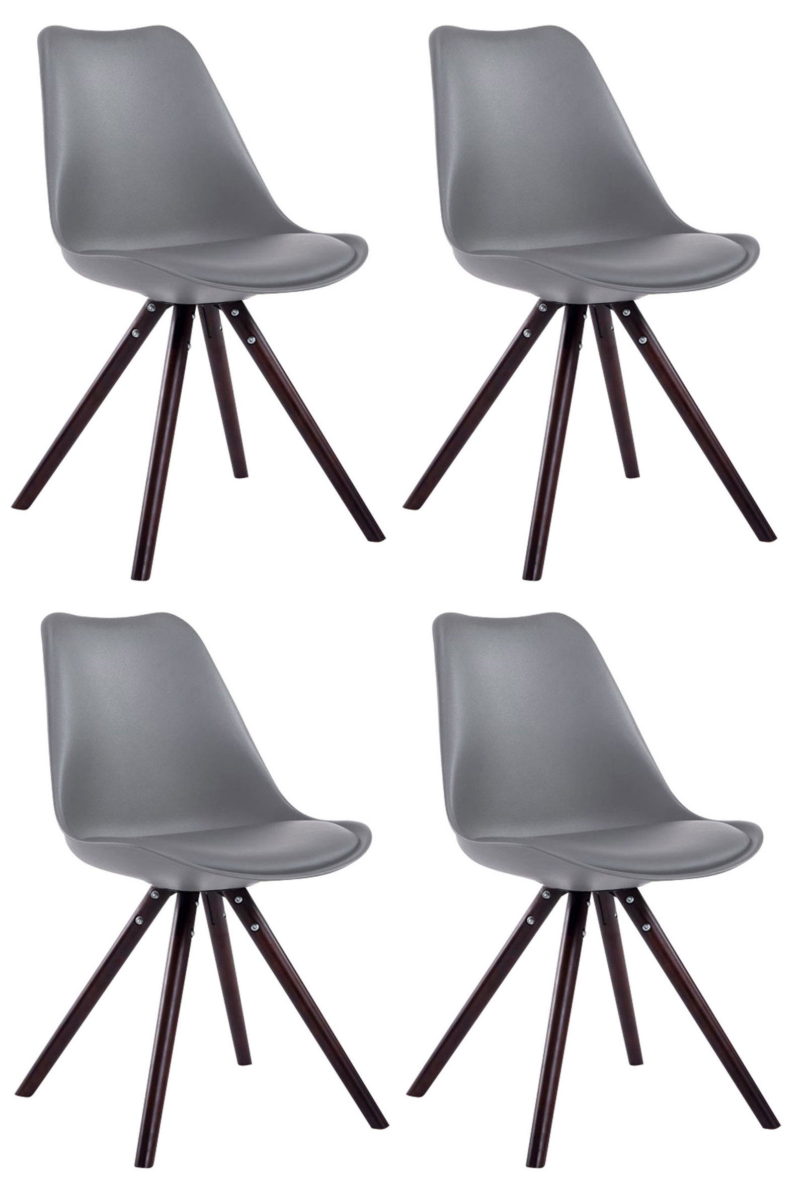 Set van 4 eetkamerstoelen Toulouse kunstleer rond