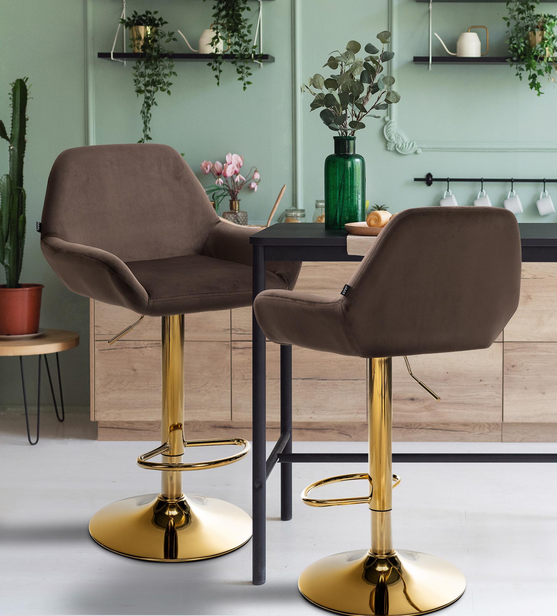Barkruk Braga goud fluweel