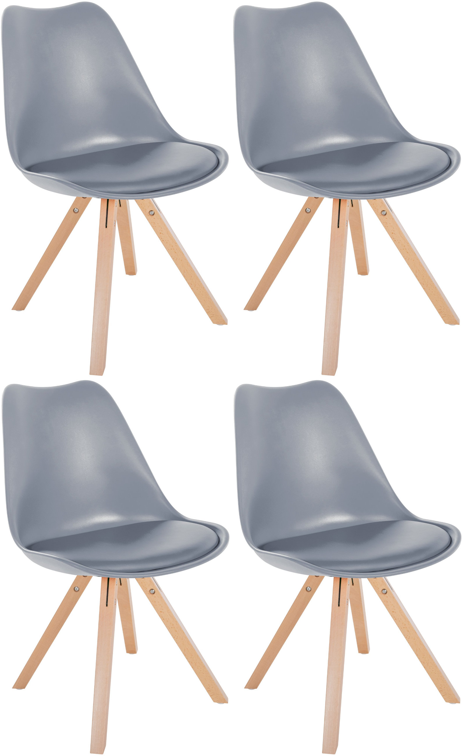 Set van 4 Eetkamerstoelen Sofia Kunststof