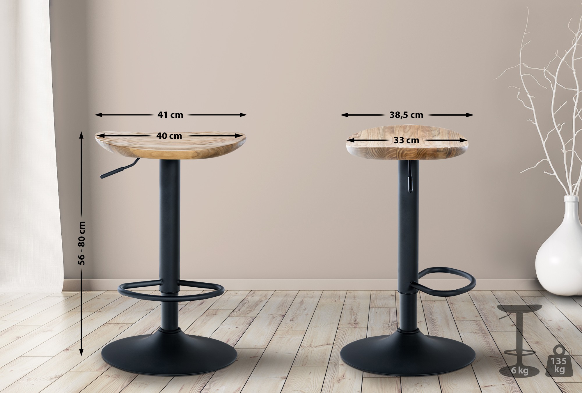 Set van 4 barkrukken Skelde