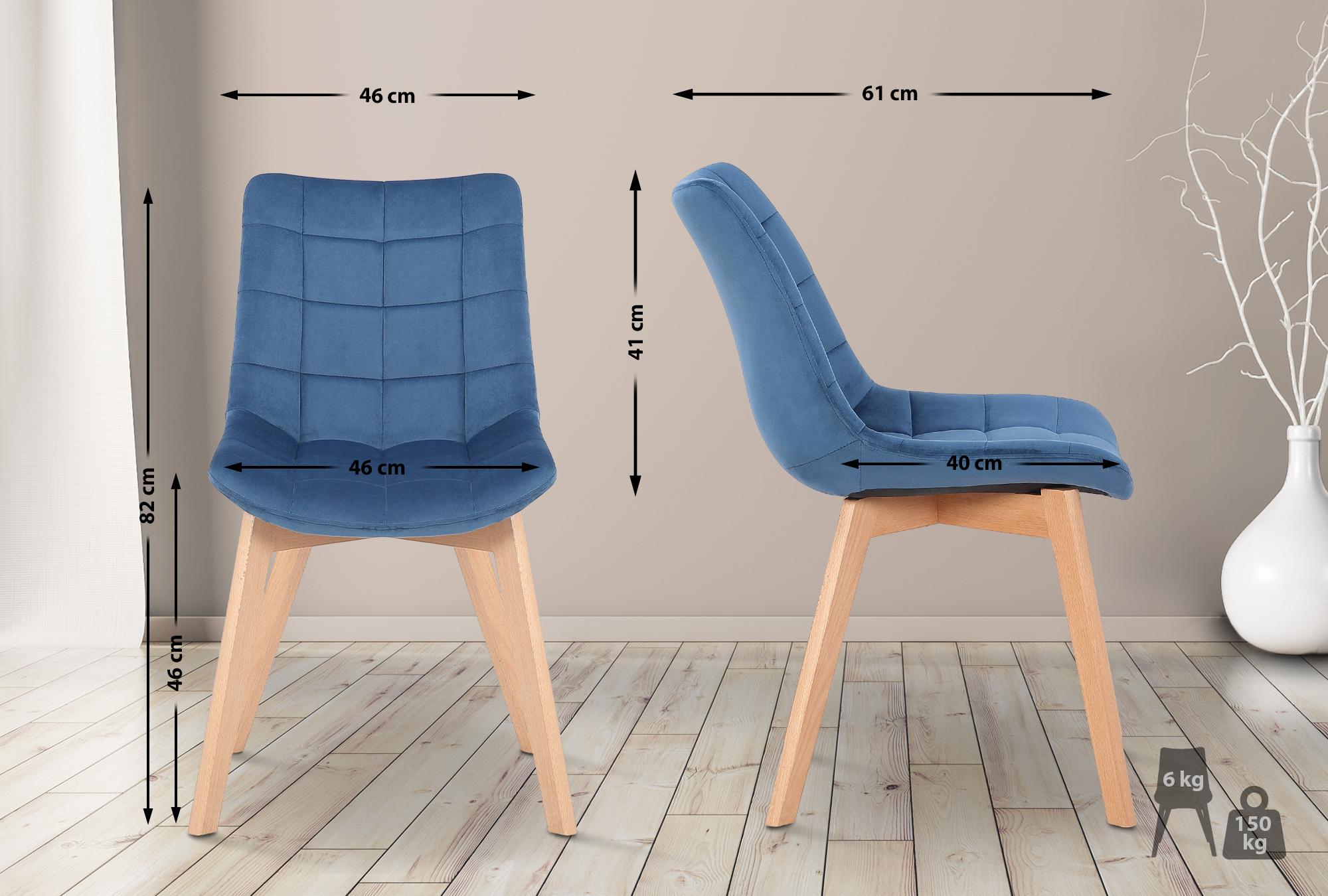 Set van 2 Eetkamerstoelen Passaic Fluweel