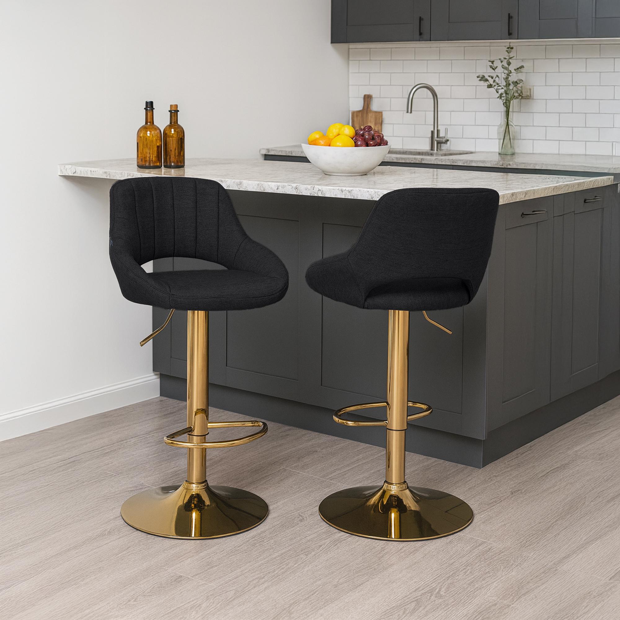 Set van 2 barkrukken Milet, stof