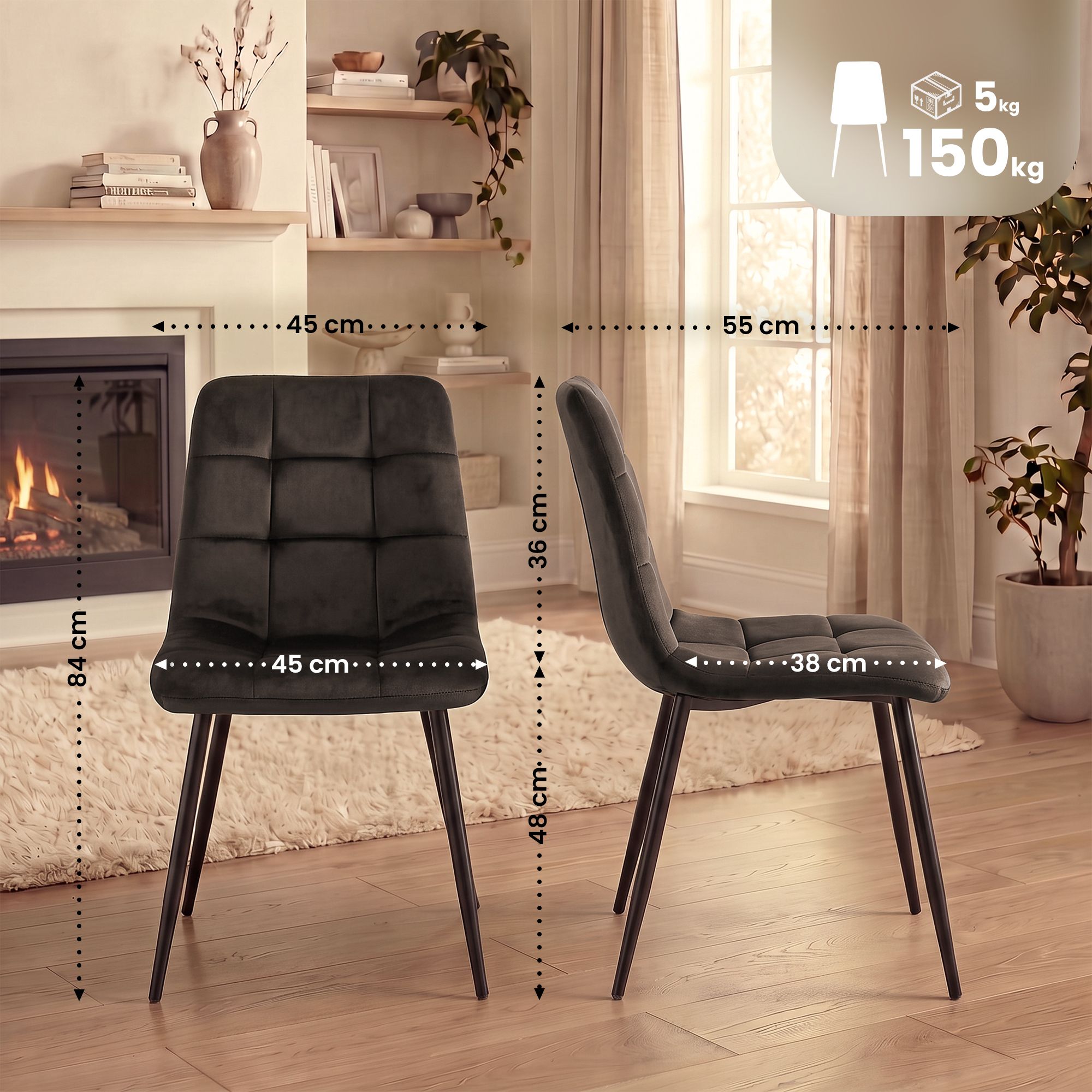 Set van 2 eetkamerstoelen Tilde