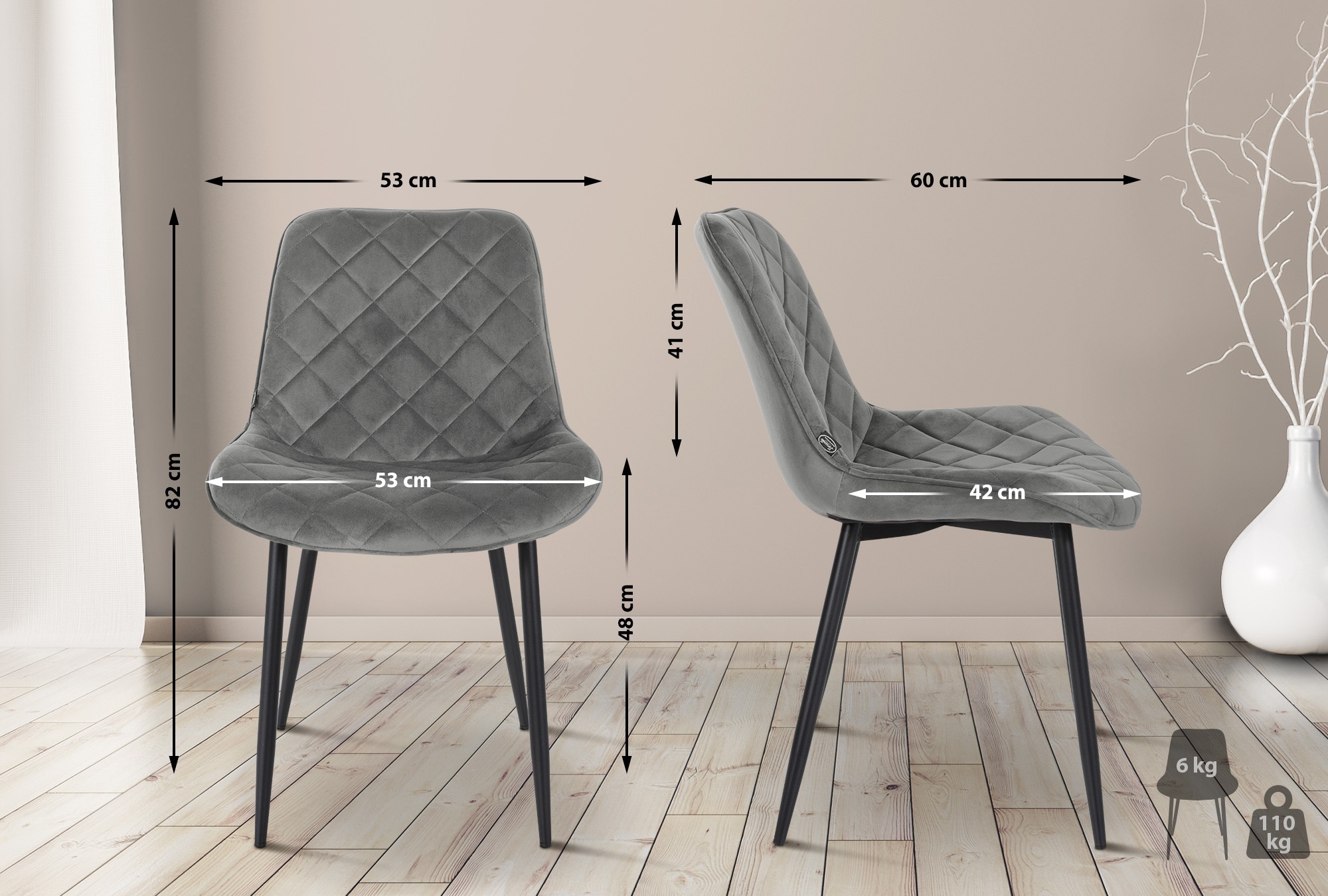 Eetkamerstoel Swing Fluweel