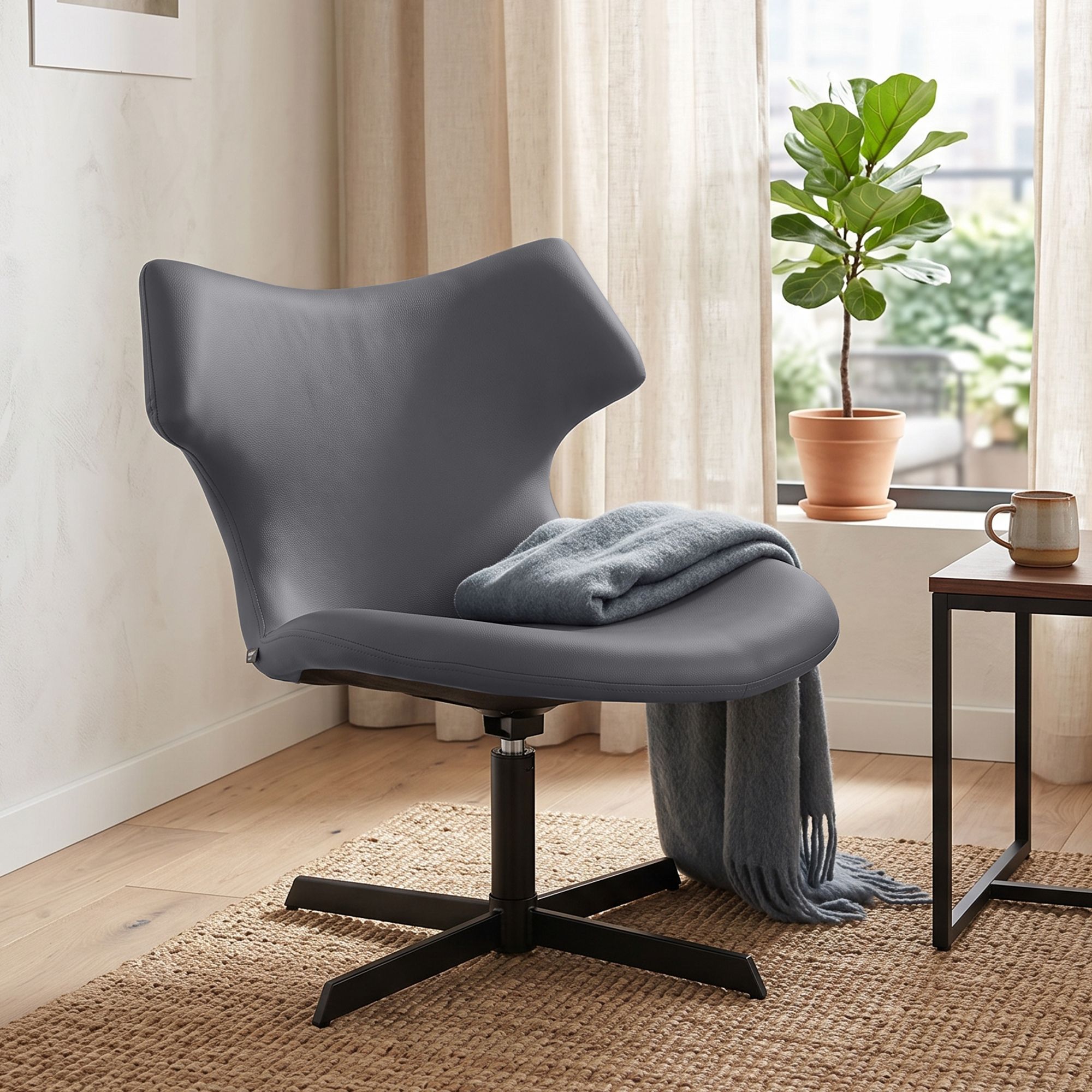 Set van 2 loungestoelen Welland - lederlook
