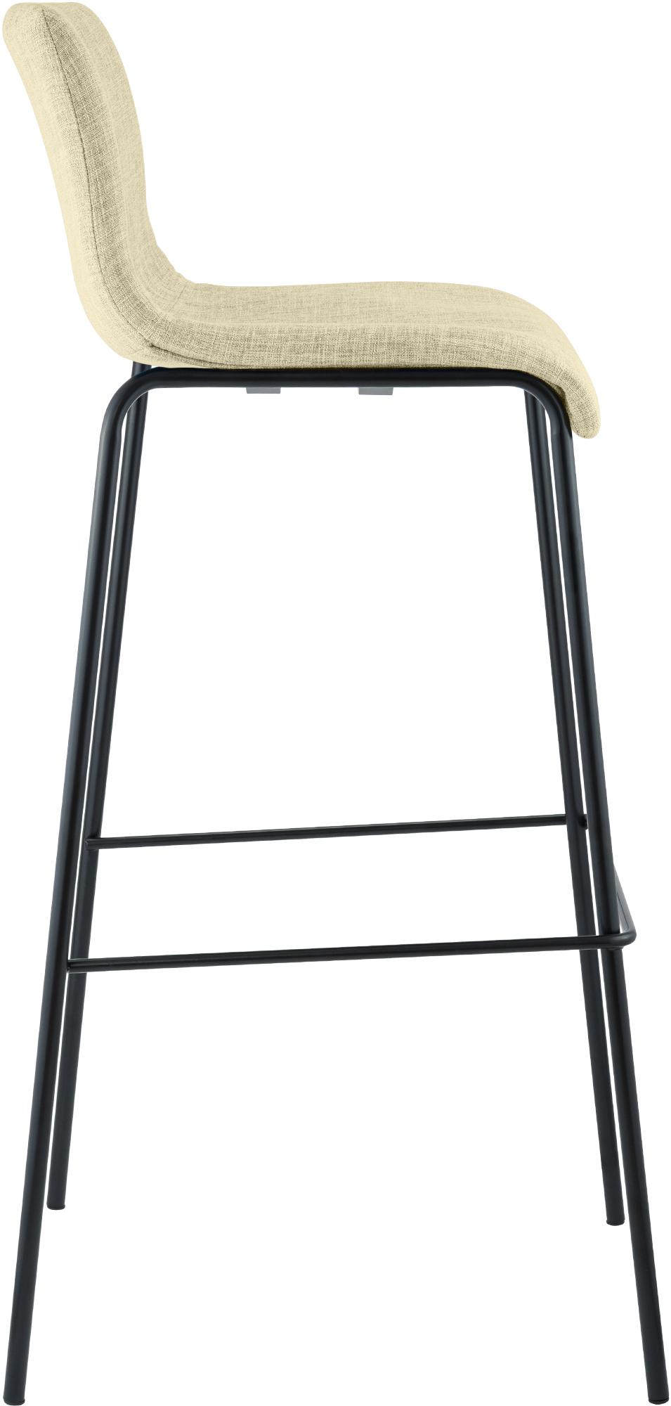 Set van 2 barstoelen Hover, stof, 4-poots onderstel