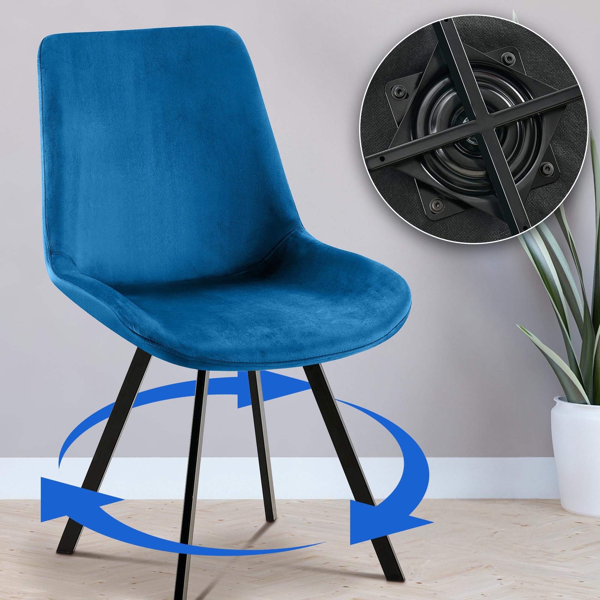 Set van 2 eetkamerstoelen Lewes fluweel