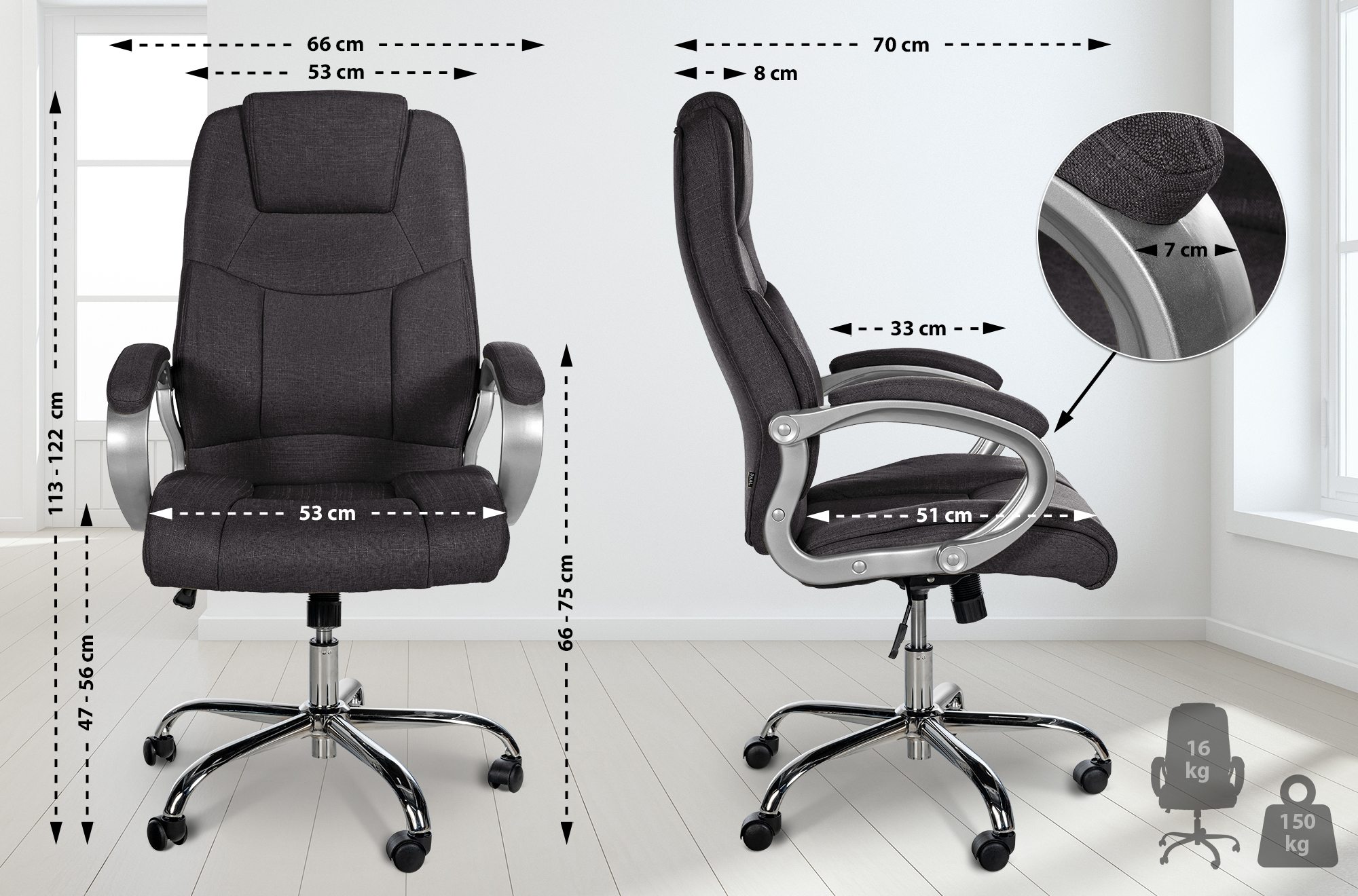 Bureaustoel Apoll XL Stof