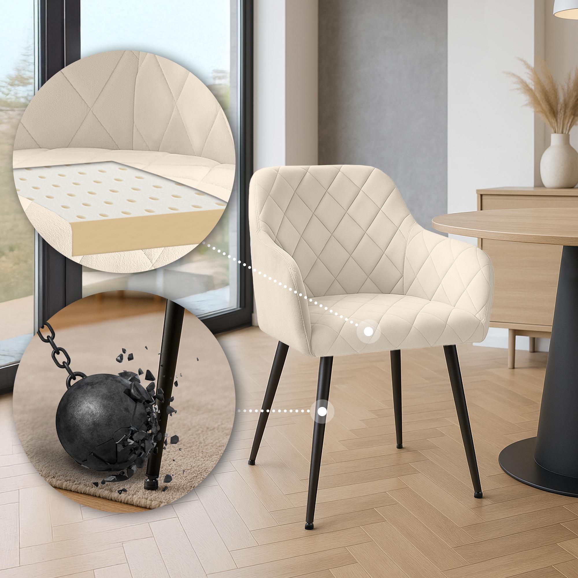 Set van 2 eetkamerstoelen Monett fluweel