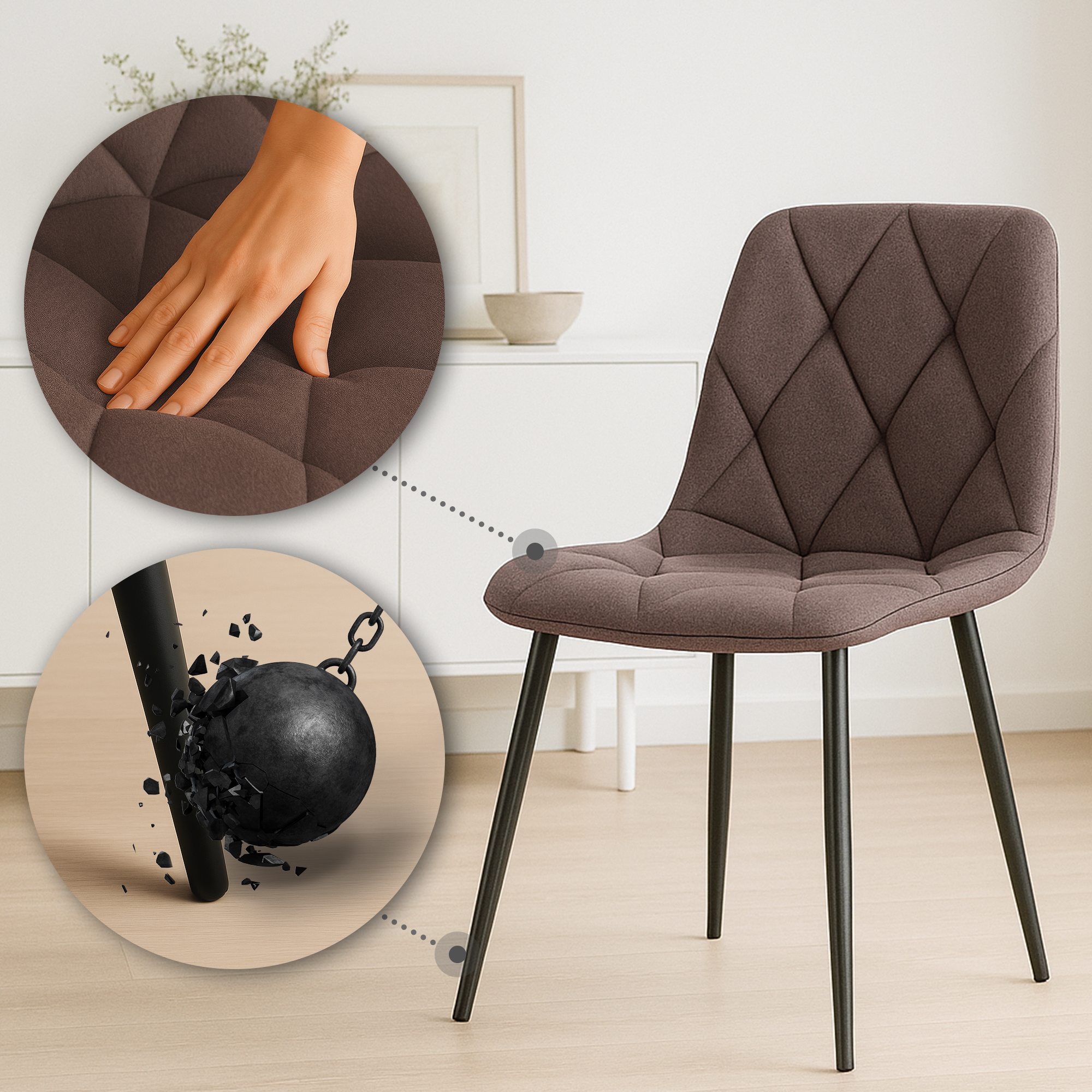 Set van 2 Eetkamerstoelen Clairton