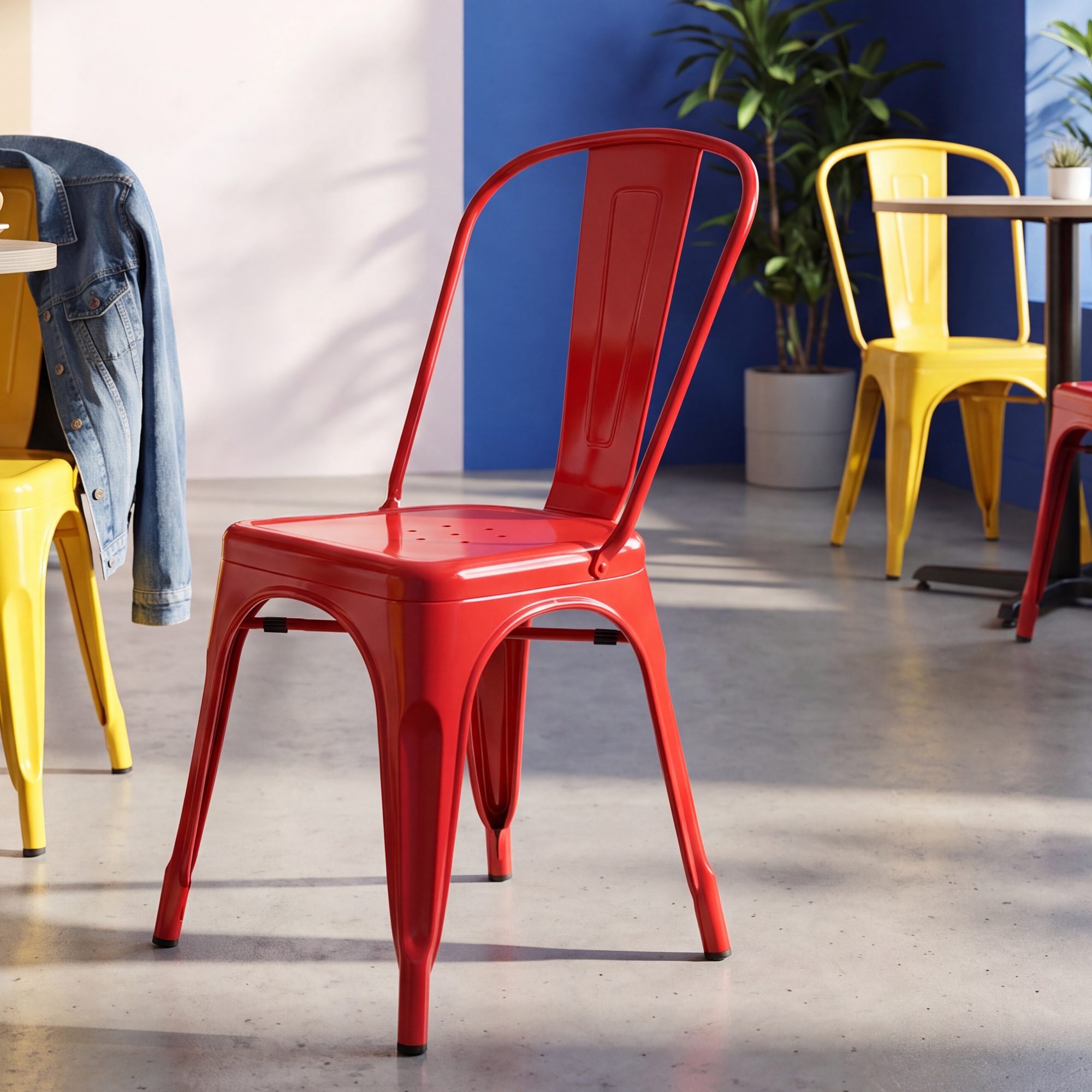 Set van 4 stapelstoelen Benedikt