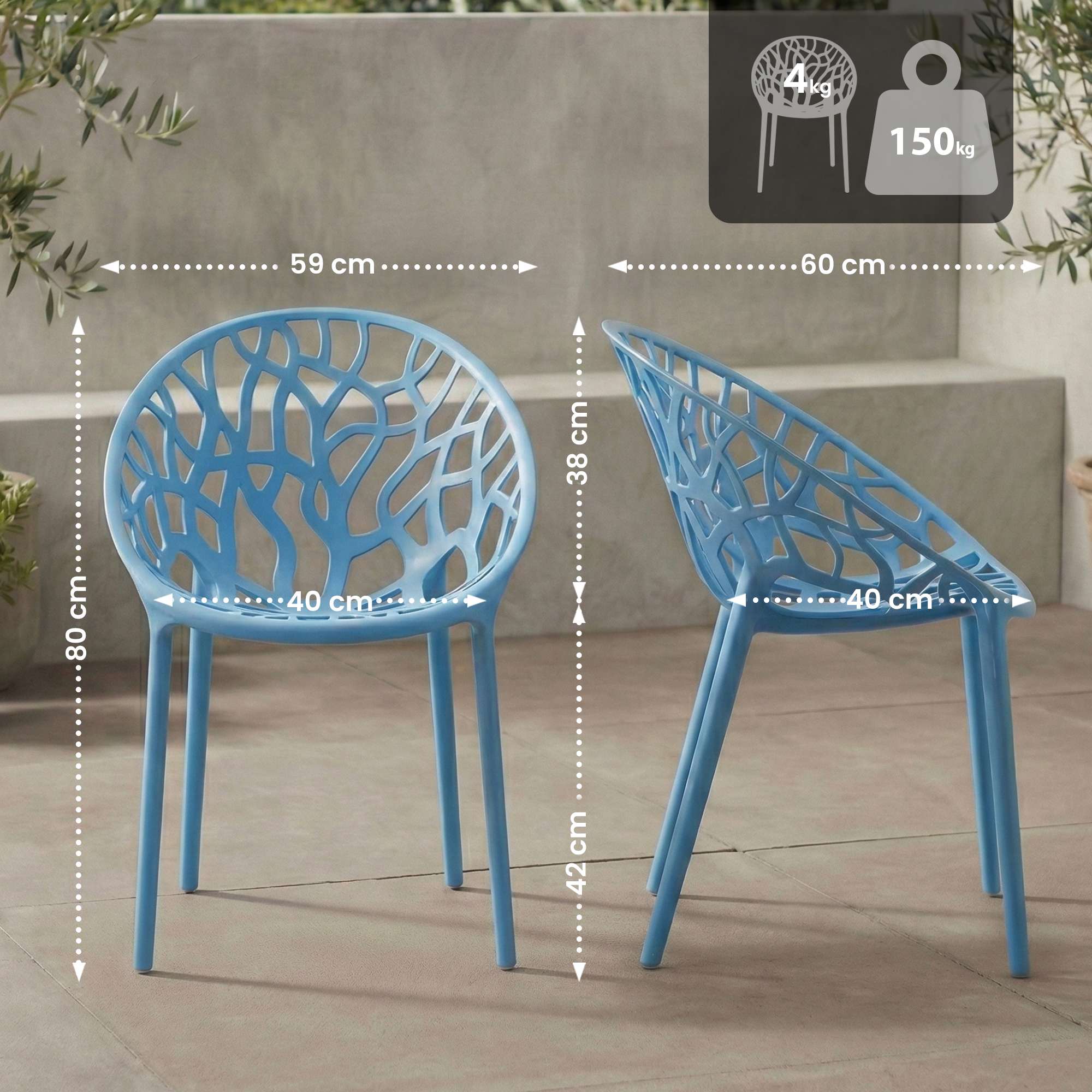 2-delige set tuinstoelen Hope