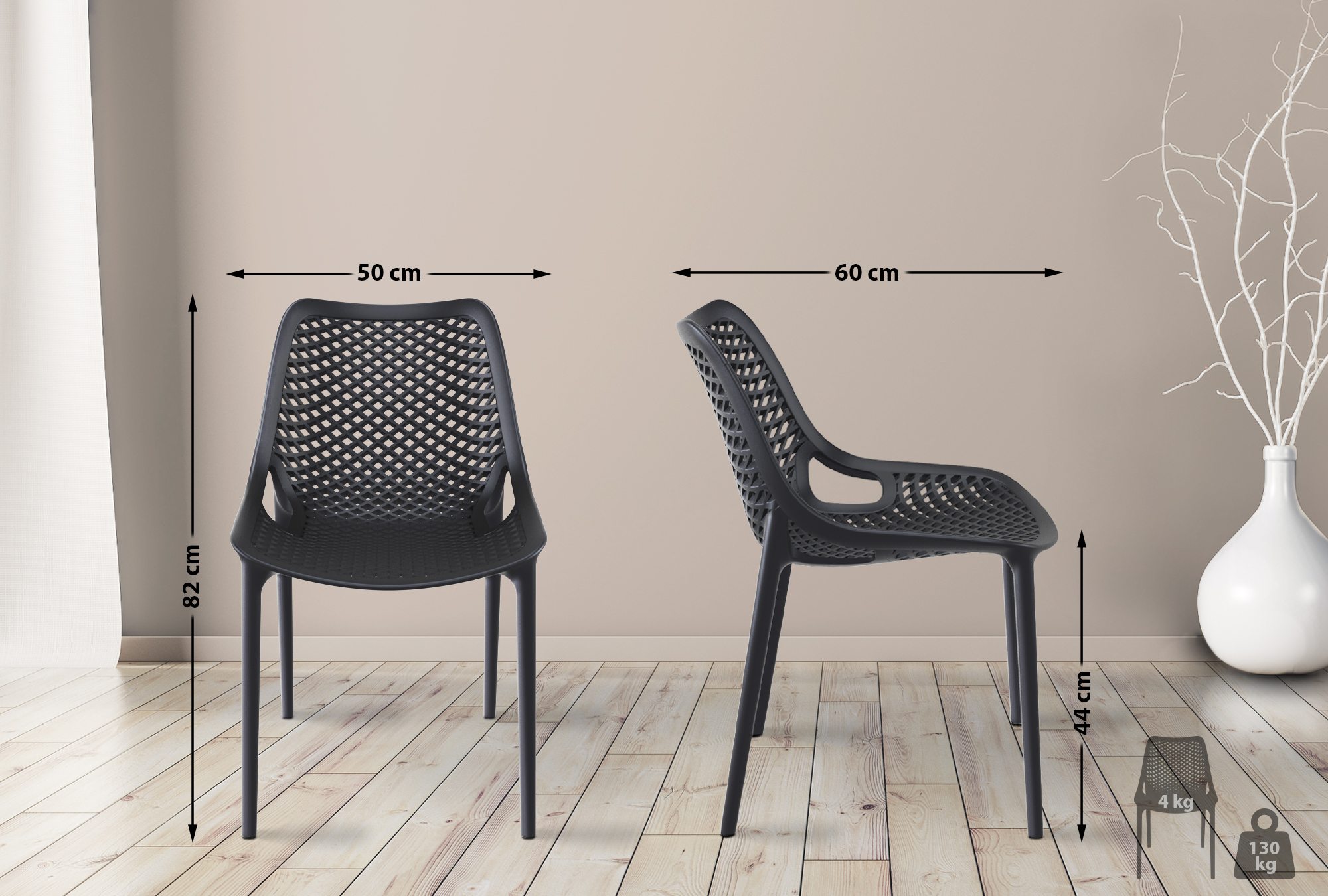 Set van 4 Tuinstoelen Air