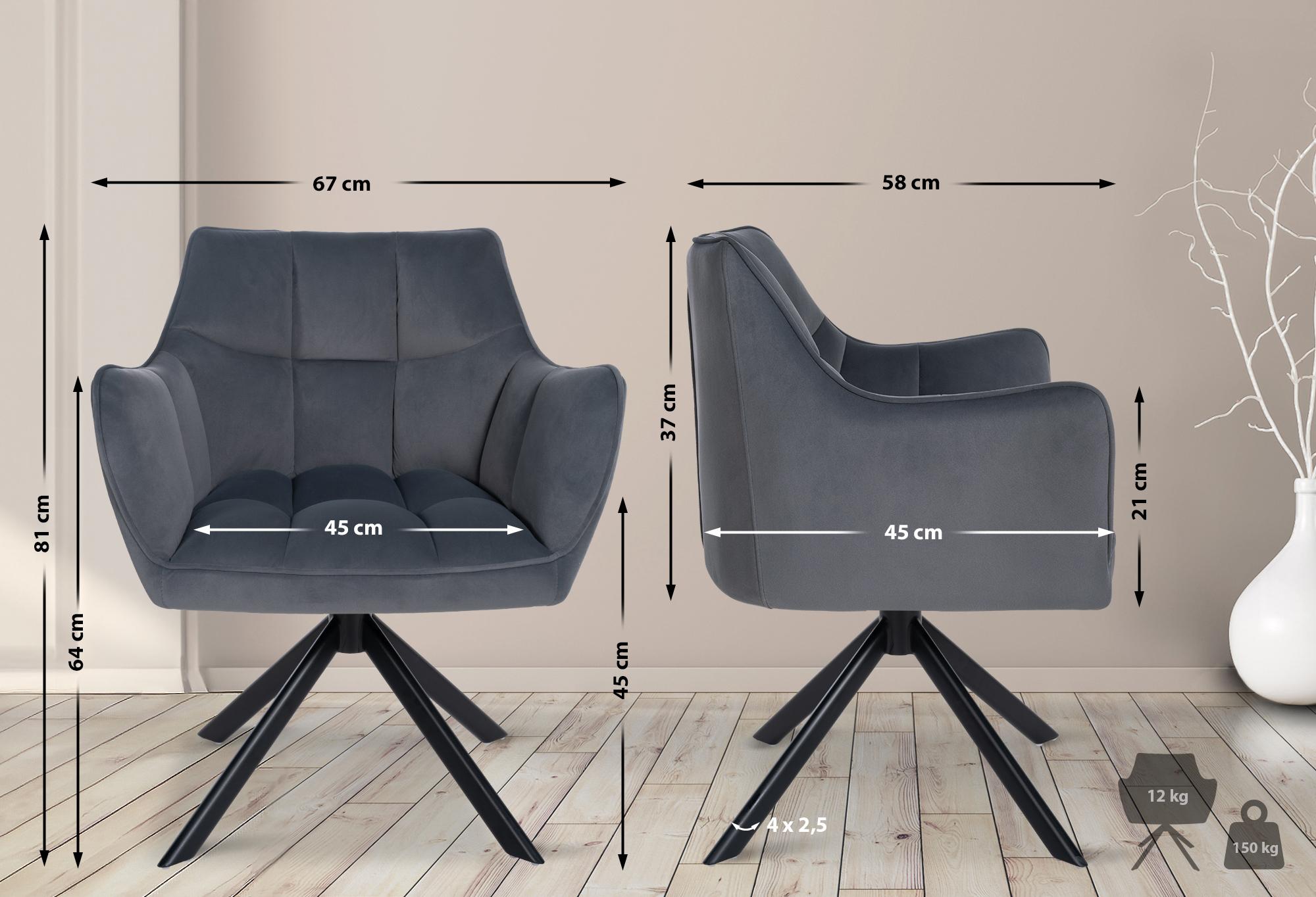 Eetkamerstoel Swing fluweel
