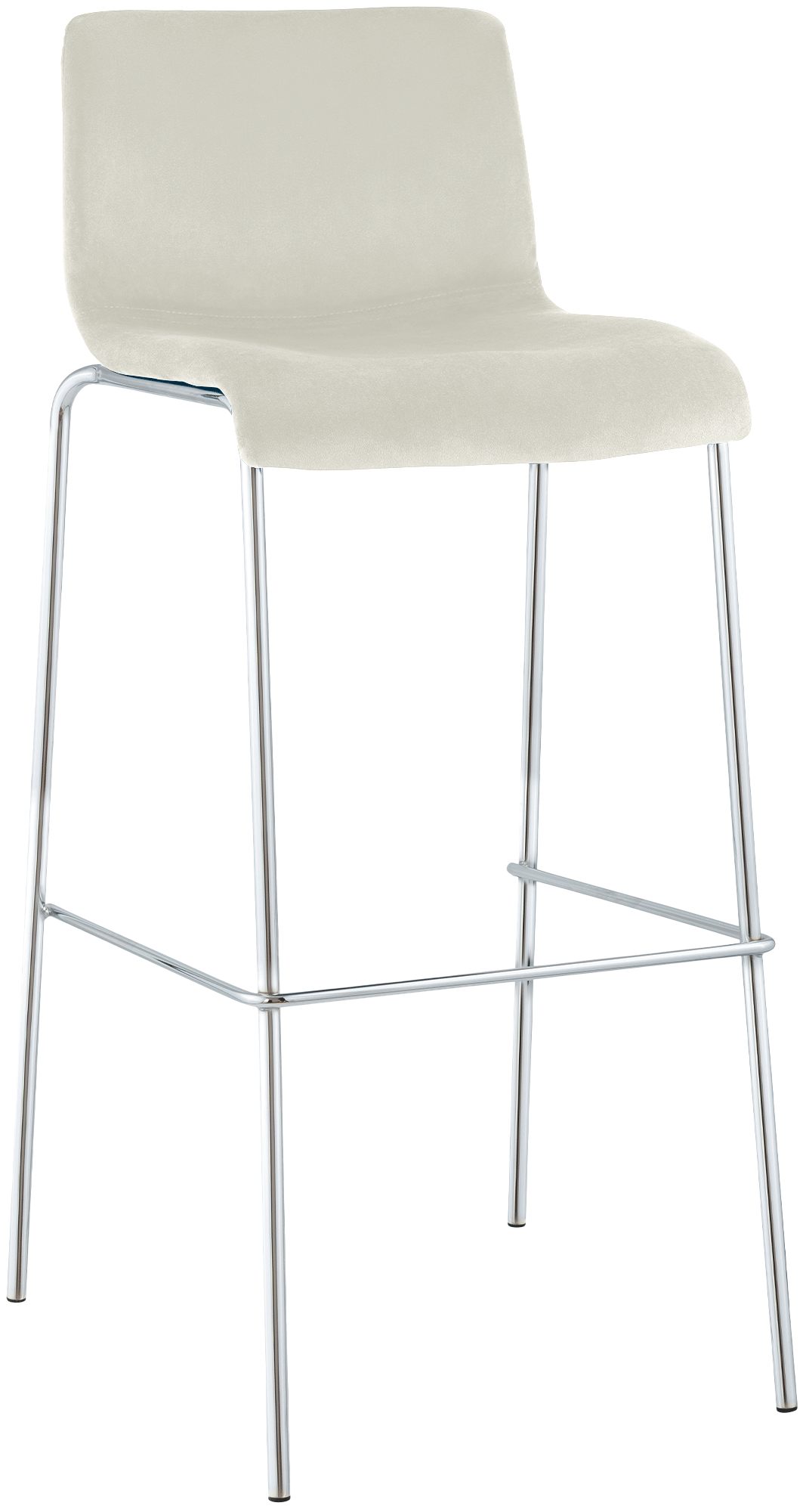 Barkruk Hover Fluweel Vierpoots frame Chroom