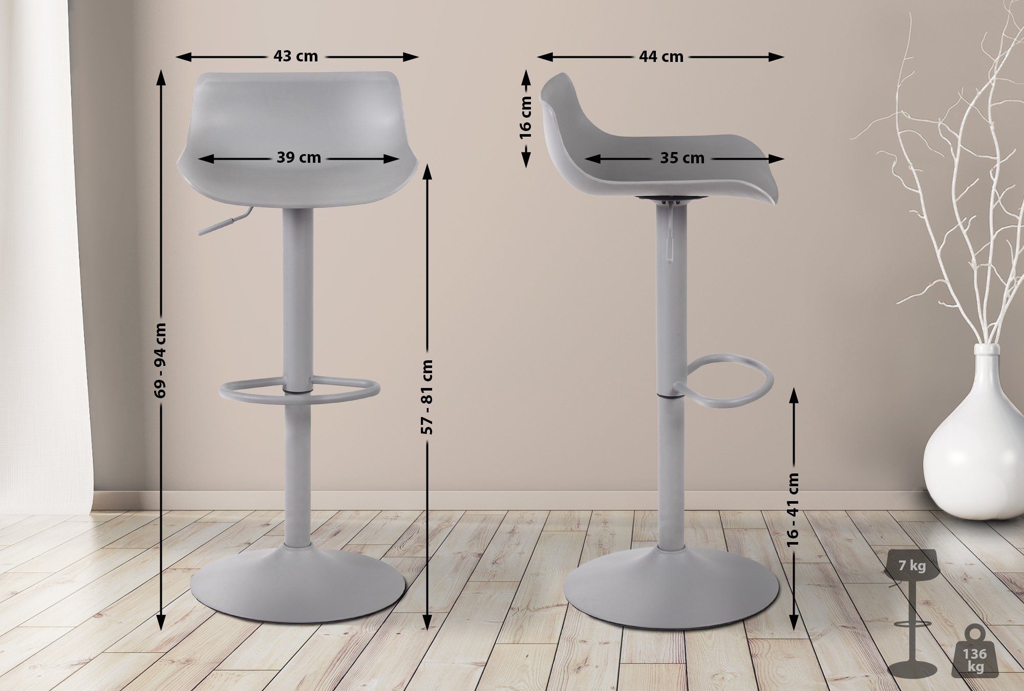 Set van 4 barkrukken Aveiro
