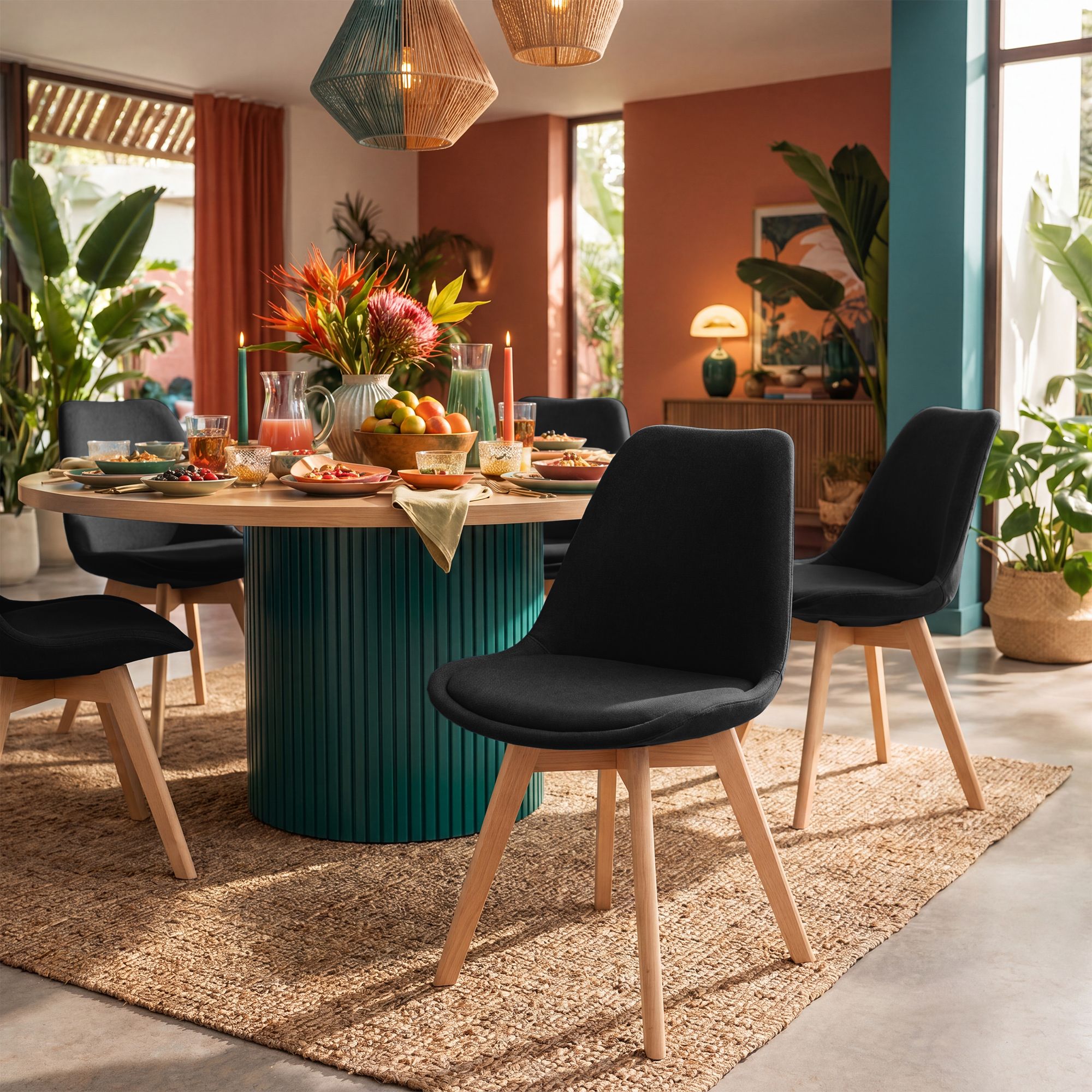 4-delige set Linares eetkamerstoelen